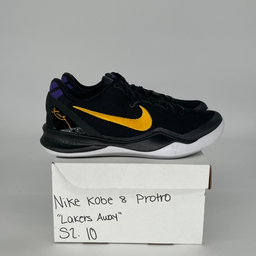 NIKE KOBE 8 PROTRO LAKERS AWAY HF9550-001 SIZE 10/11.5W