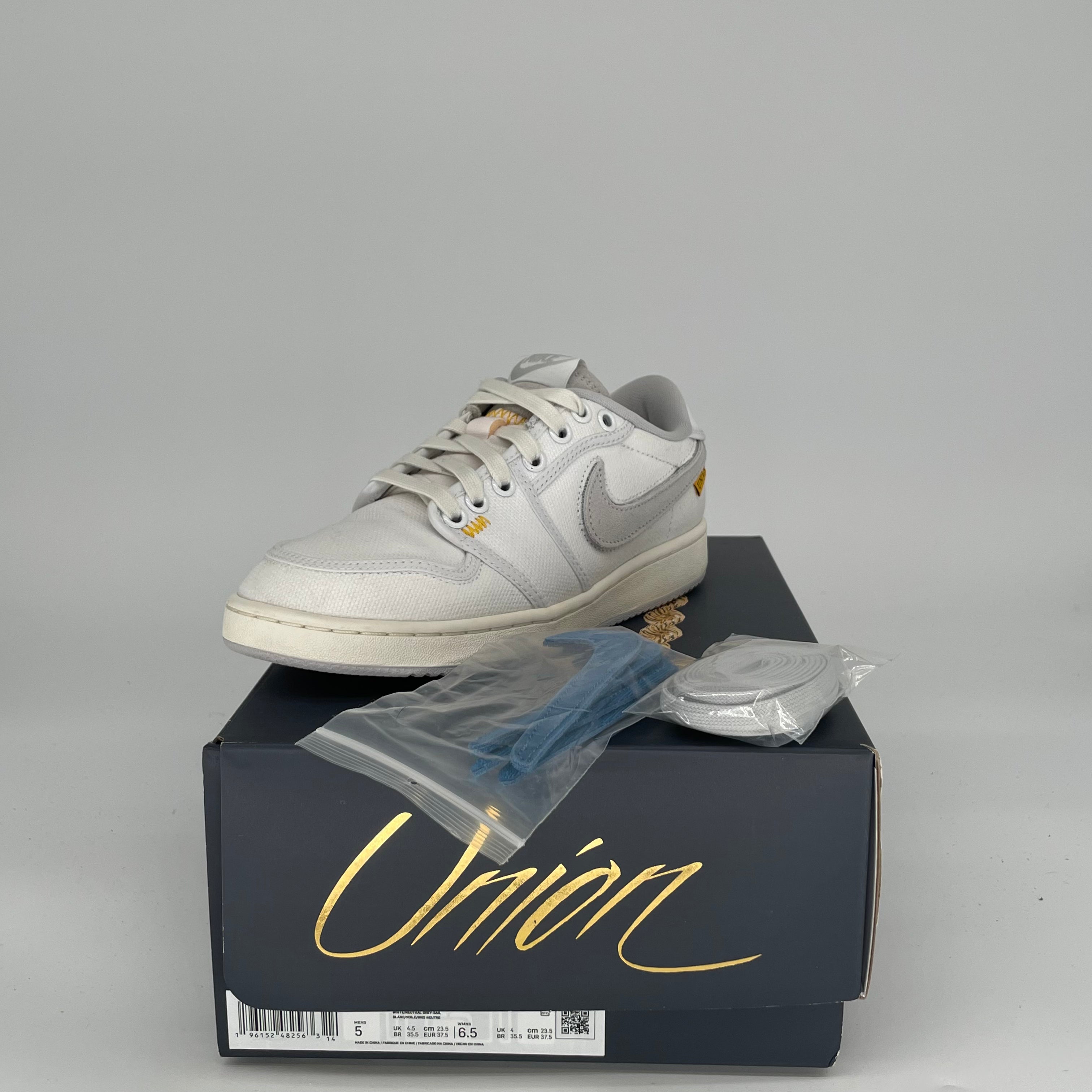 AIR JORDAN 1 LOW AJKO UNION WHITE CANVAS SIZE 5 DO8912-101