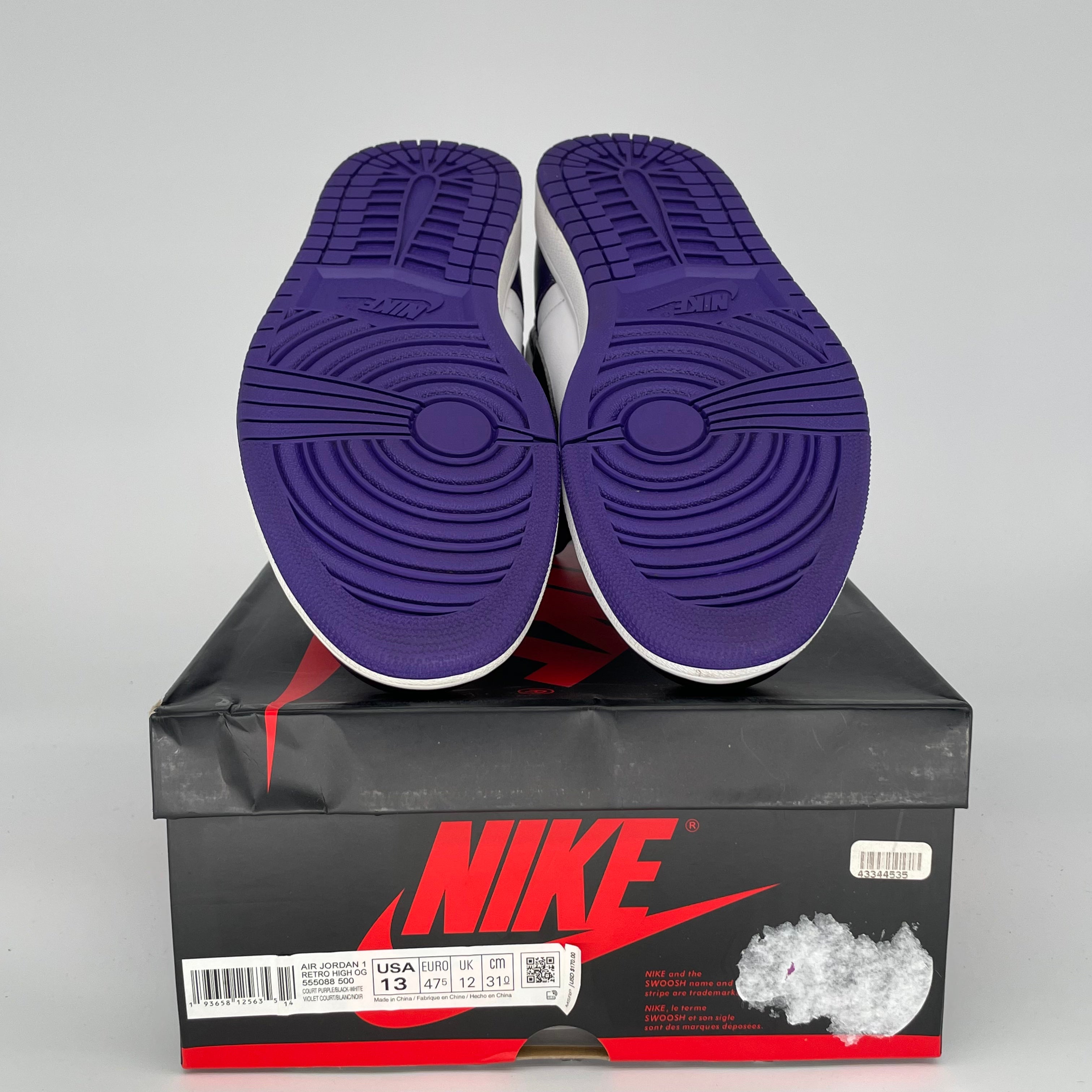 AIR JORDAN 1 COURT PURPLE 2.0 SIZE 13 555088-500