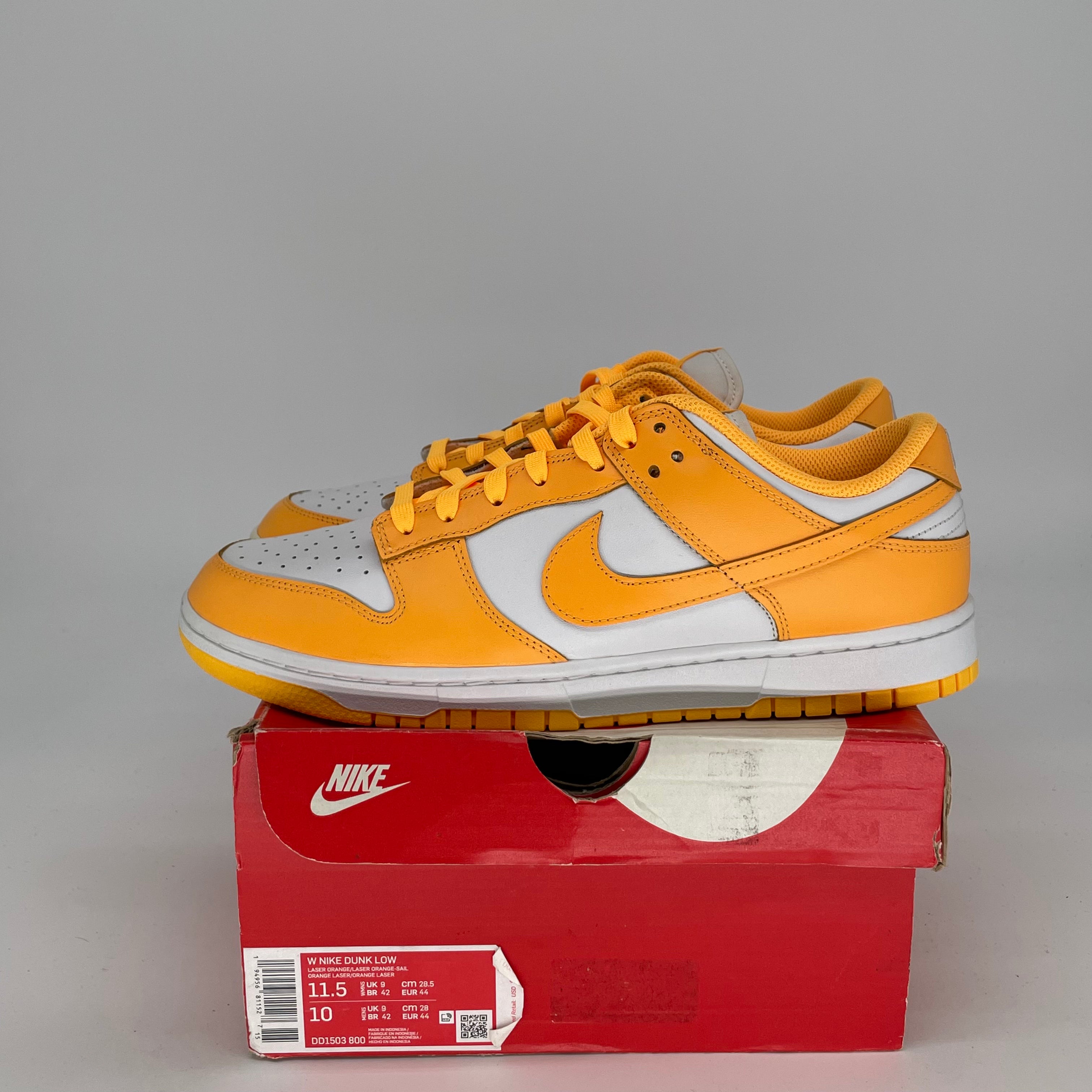 NIKE DUNK LOW LASER ORANGE W 10/11.5W DD1503-800