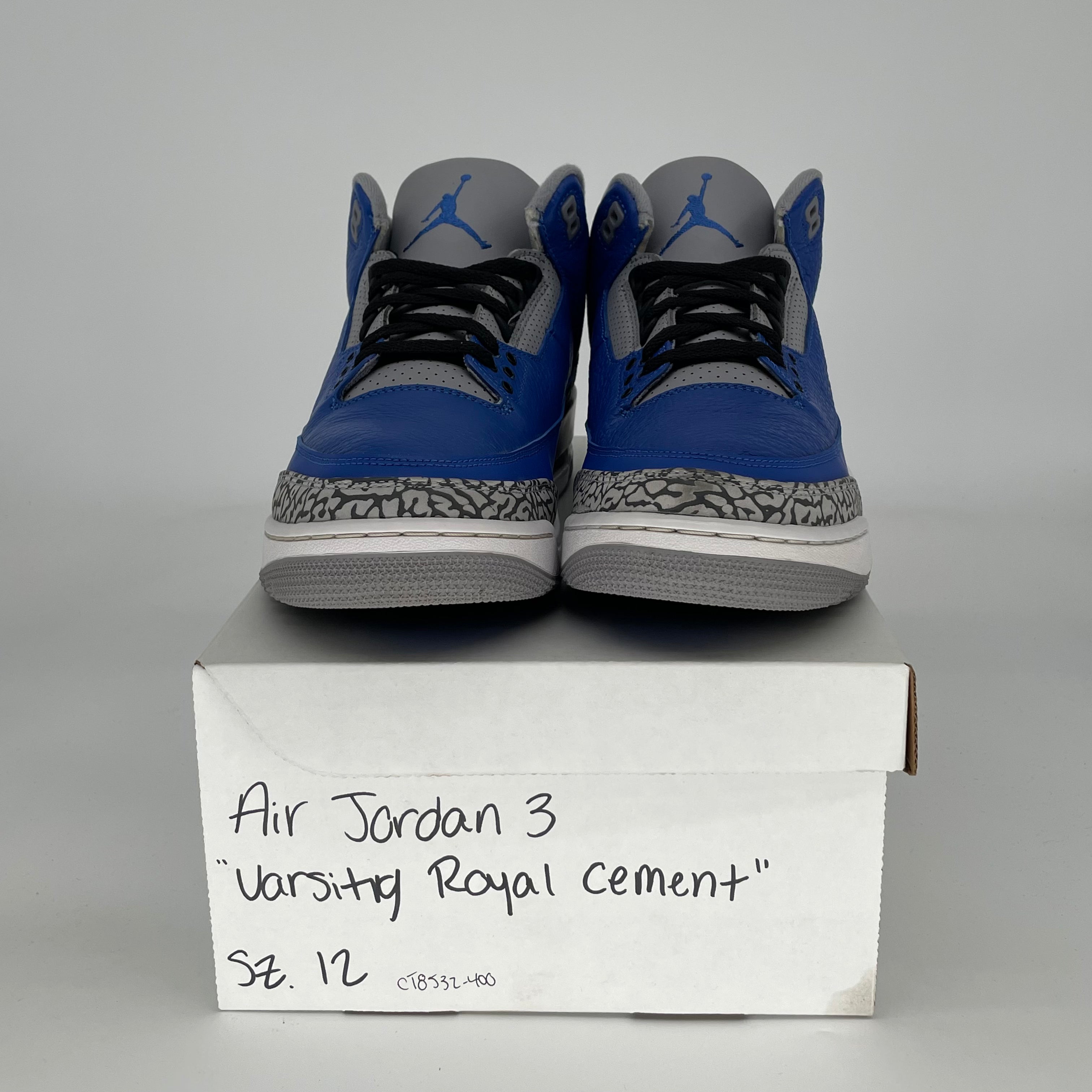 AIR JORDAN 3 VARSITY ROYAL CEMENT SIZE 12 CT8532-400