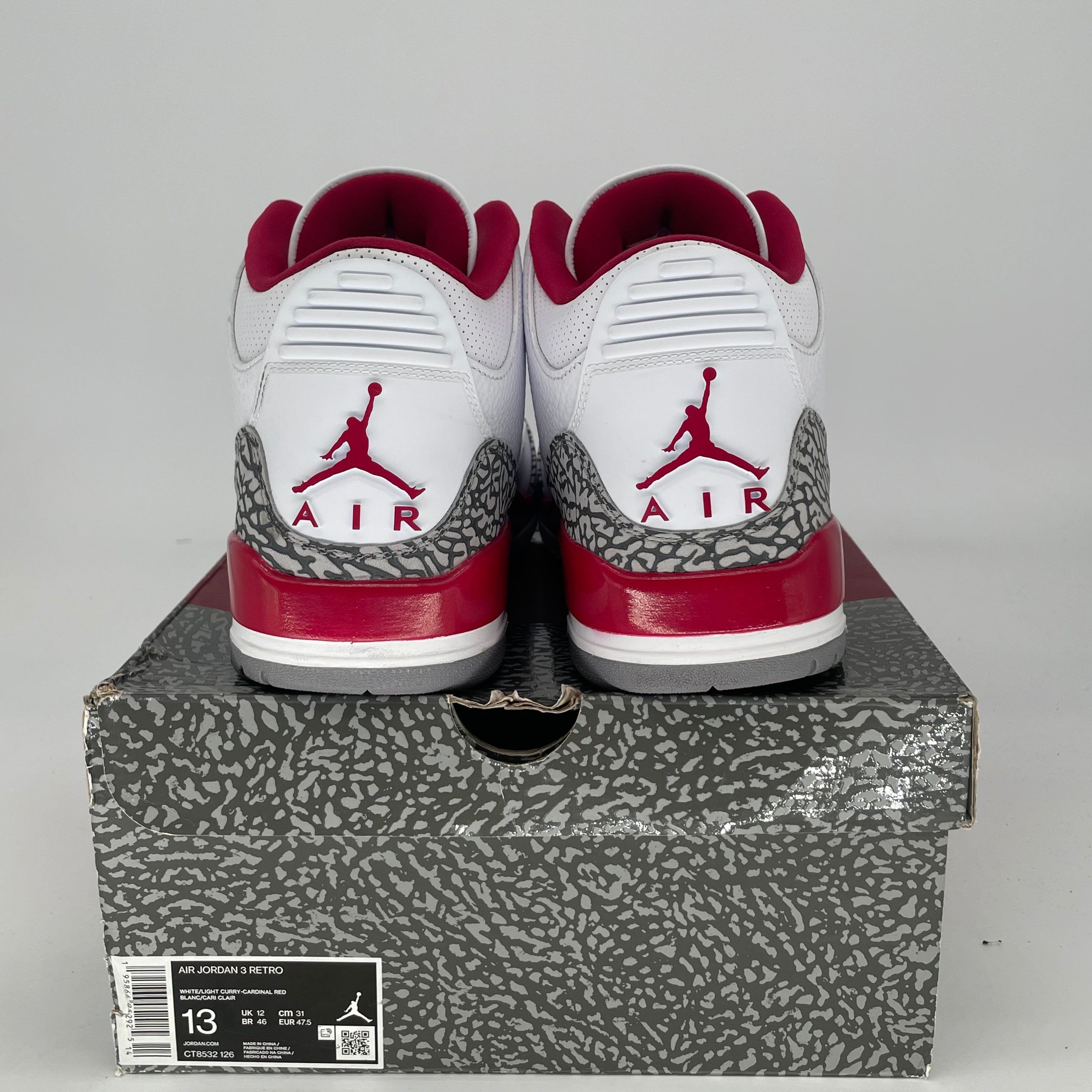 AIR JORDAN 3 CARDINAL CT8532-126 SIZE 13/14.5W