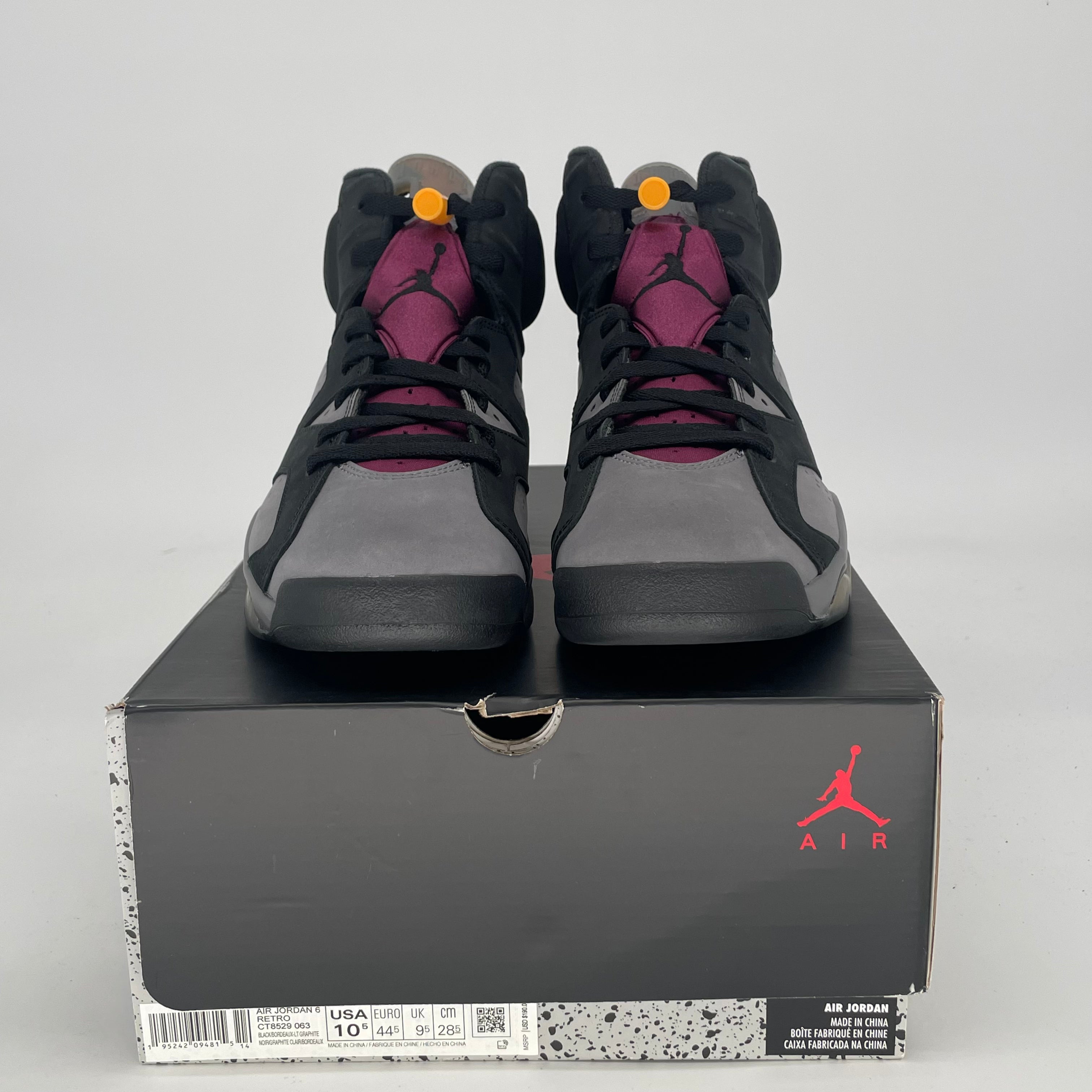 AIR JORDAN 6 BORDEAUX CT8529-063 SIZE 10.5/12W