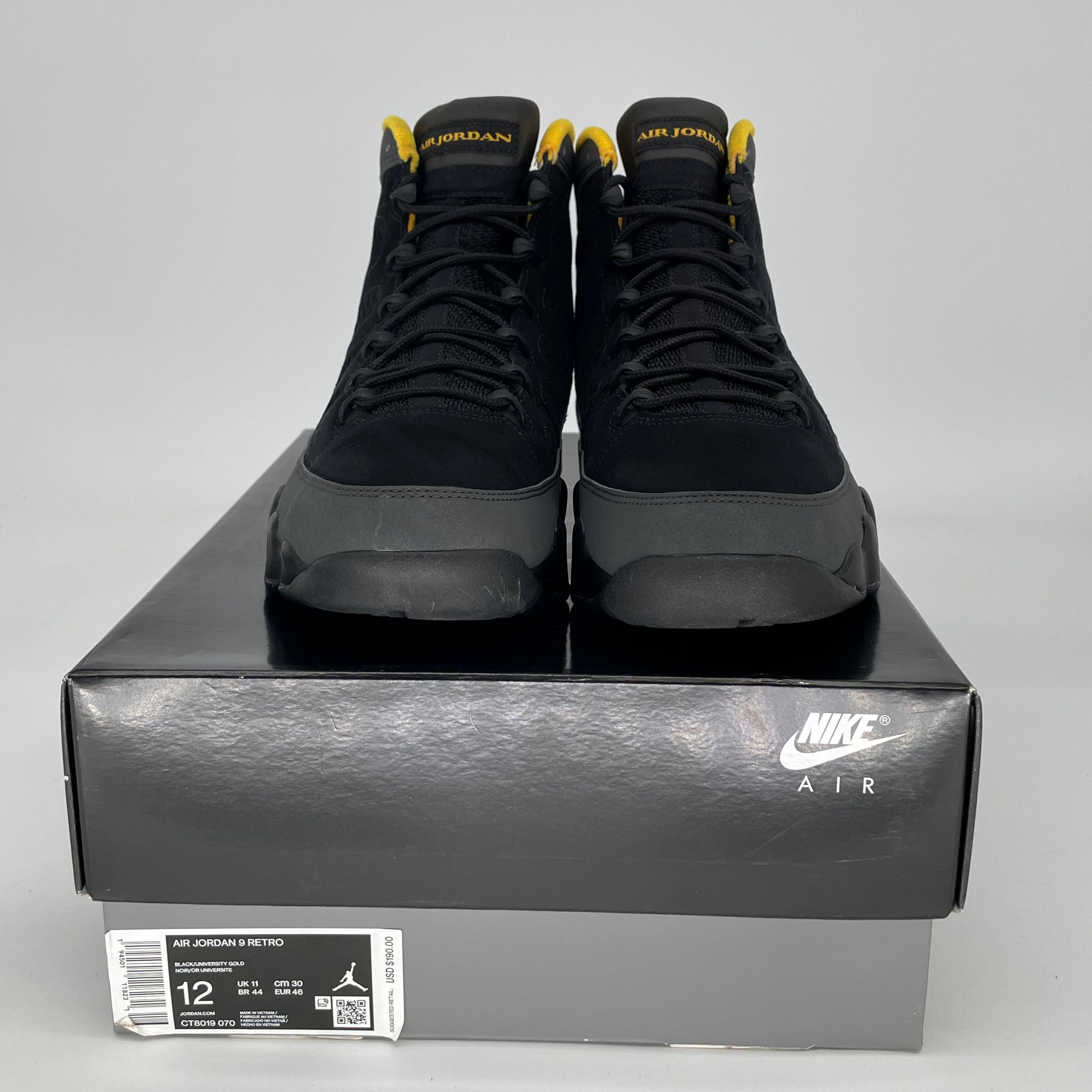AIR JORDAN 9 UNIVERSITY GOLD SIZE 12 CT8019-070