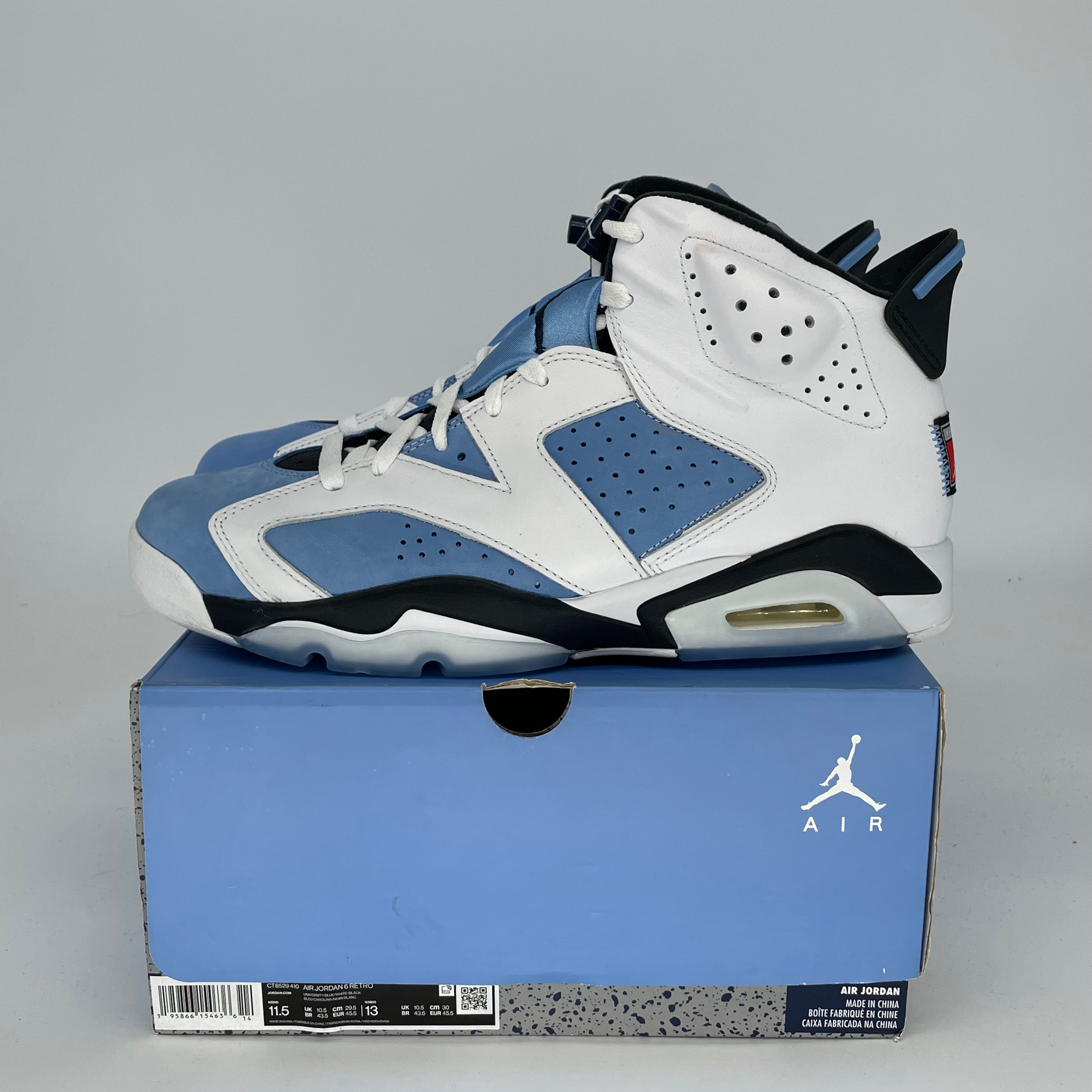AIR JORDAN 6 UNC WHITE SIZE 11.5 CT8529-410