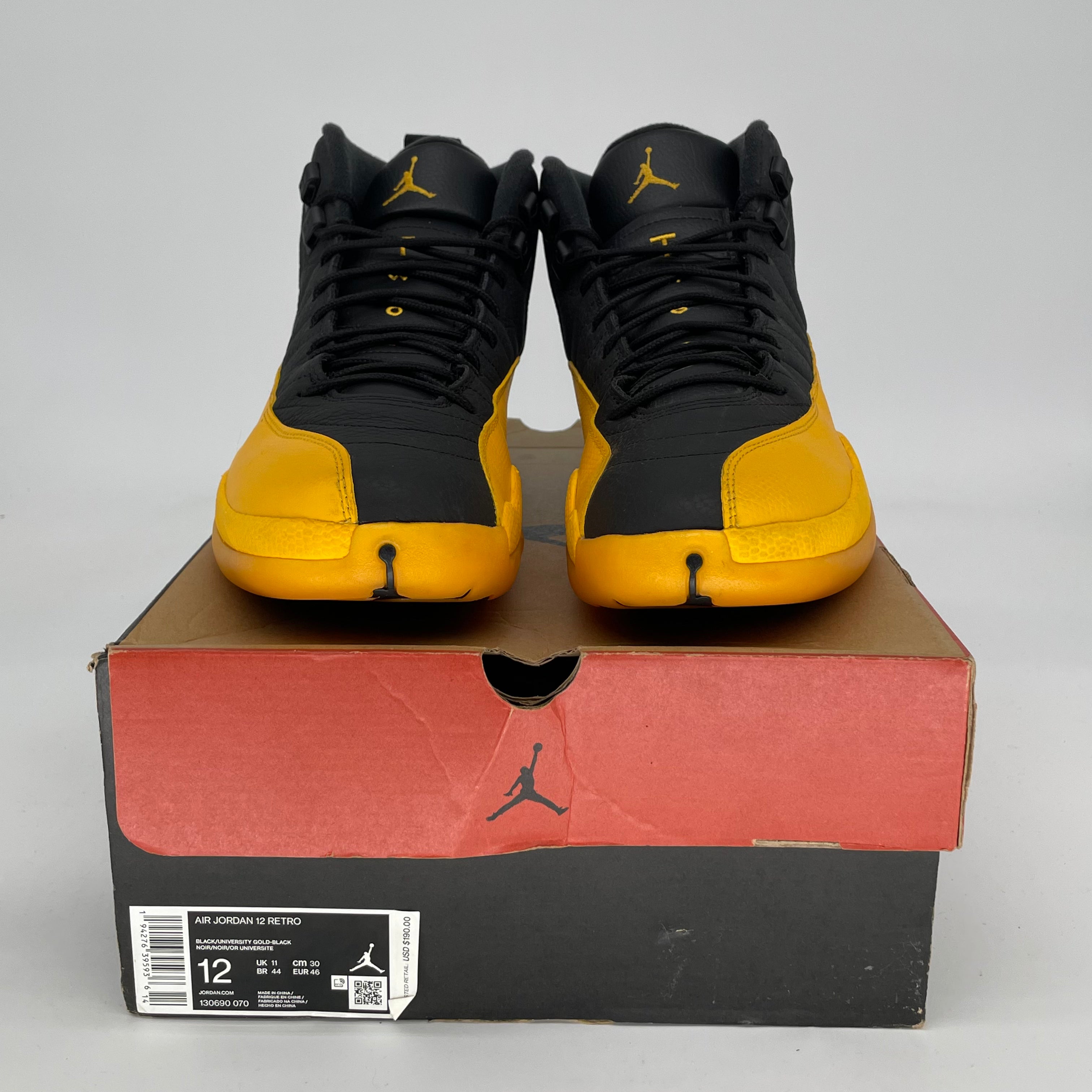 AIR JORDAN 12 UNIVERSITY BLACK SIZE 12 130690-070