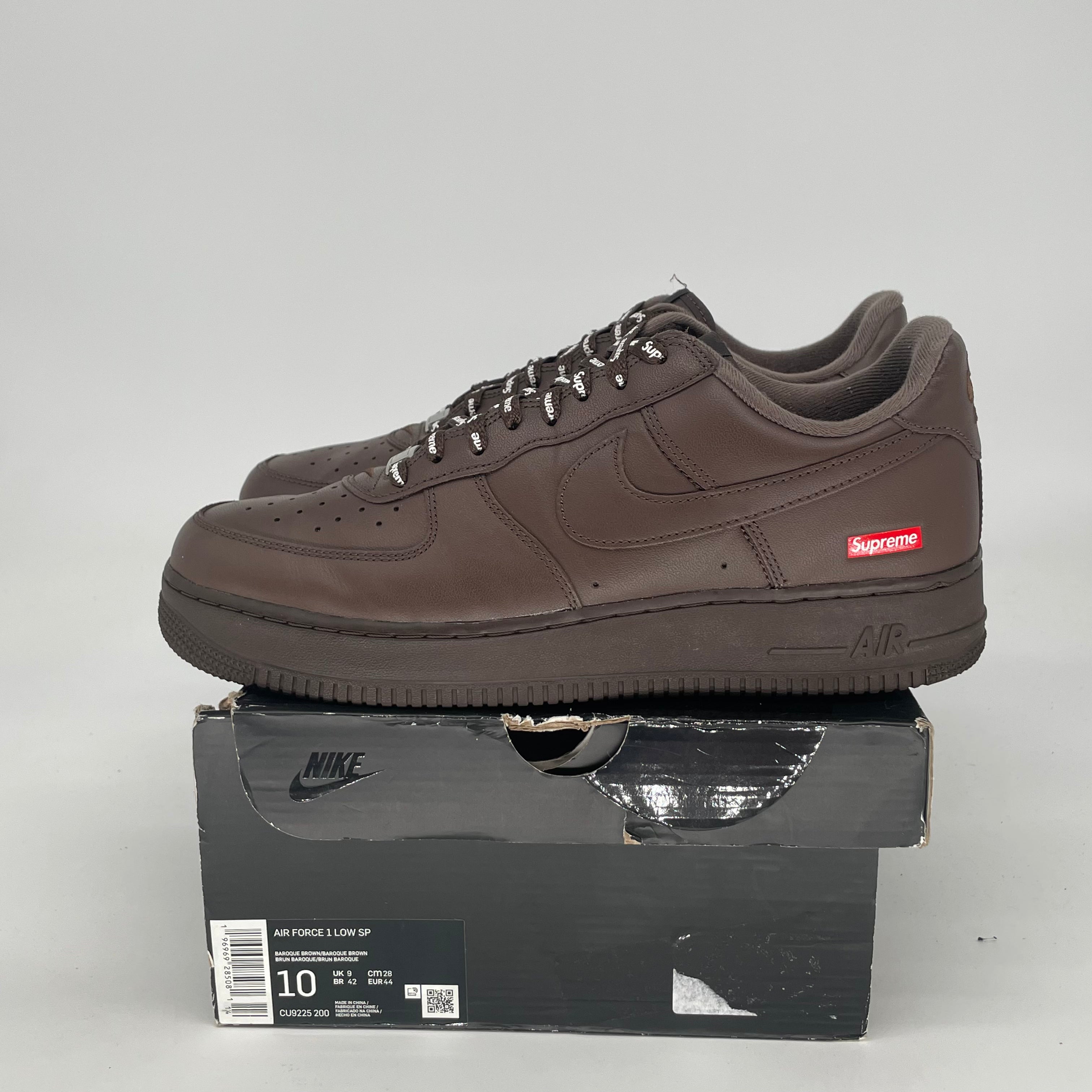 SUPREME X NIKE AIR FORCE 1 LOW BAROQUE BROWN CU9225-200 SIZE 10/11.5W