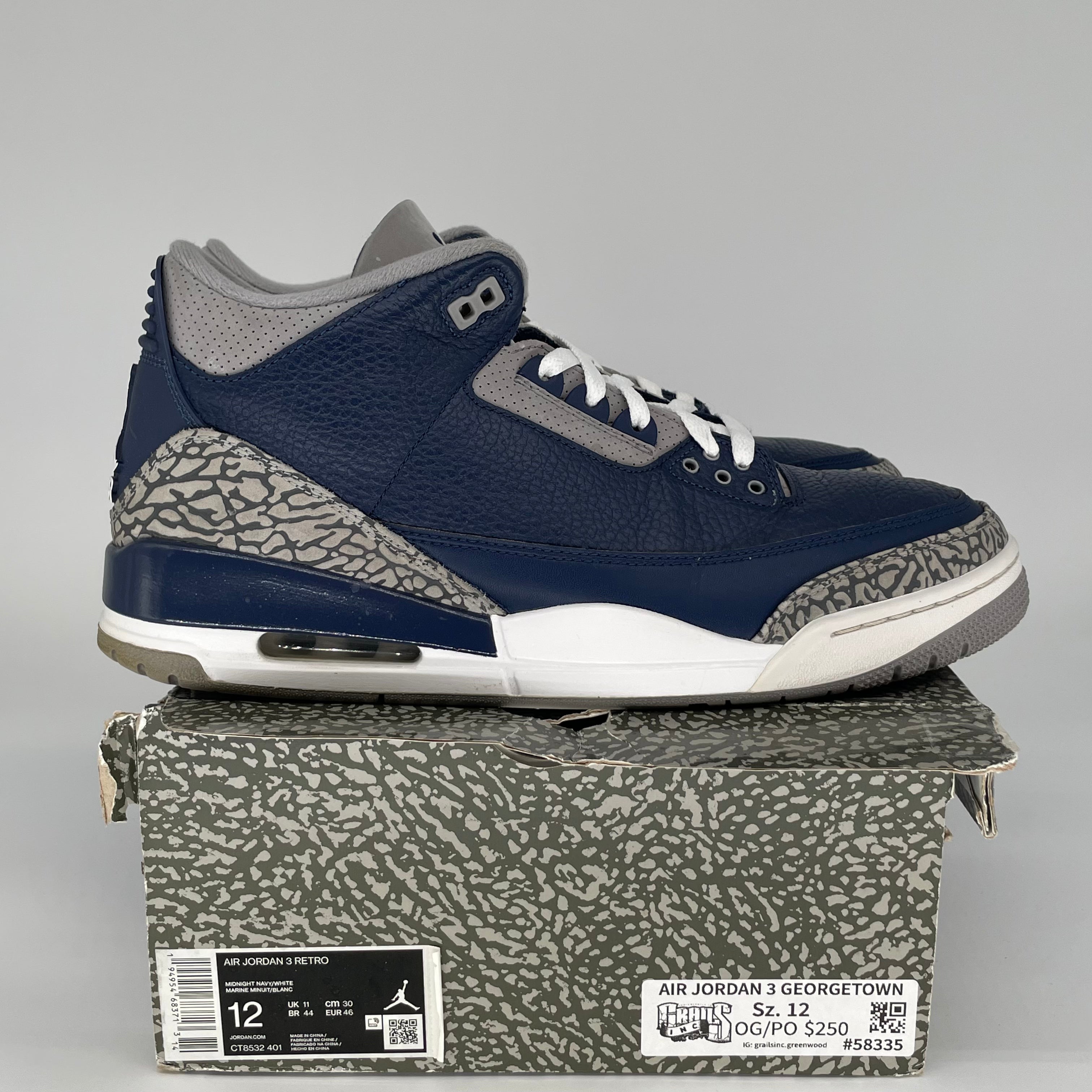 AIR JORDAN 3 GEORGETOWN SIZE 12 CT8532-401