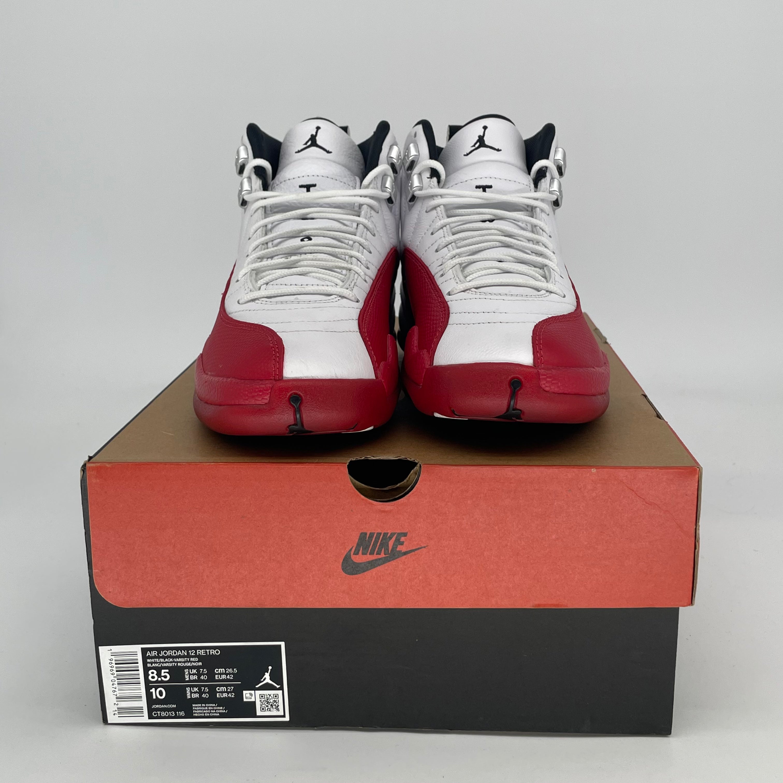 AIR JORDAN 12 CHERRY CT8013-116 SIZE 8.5/10W