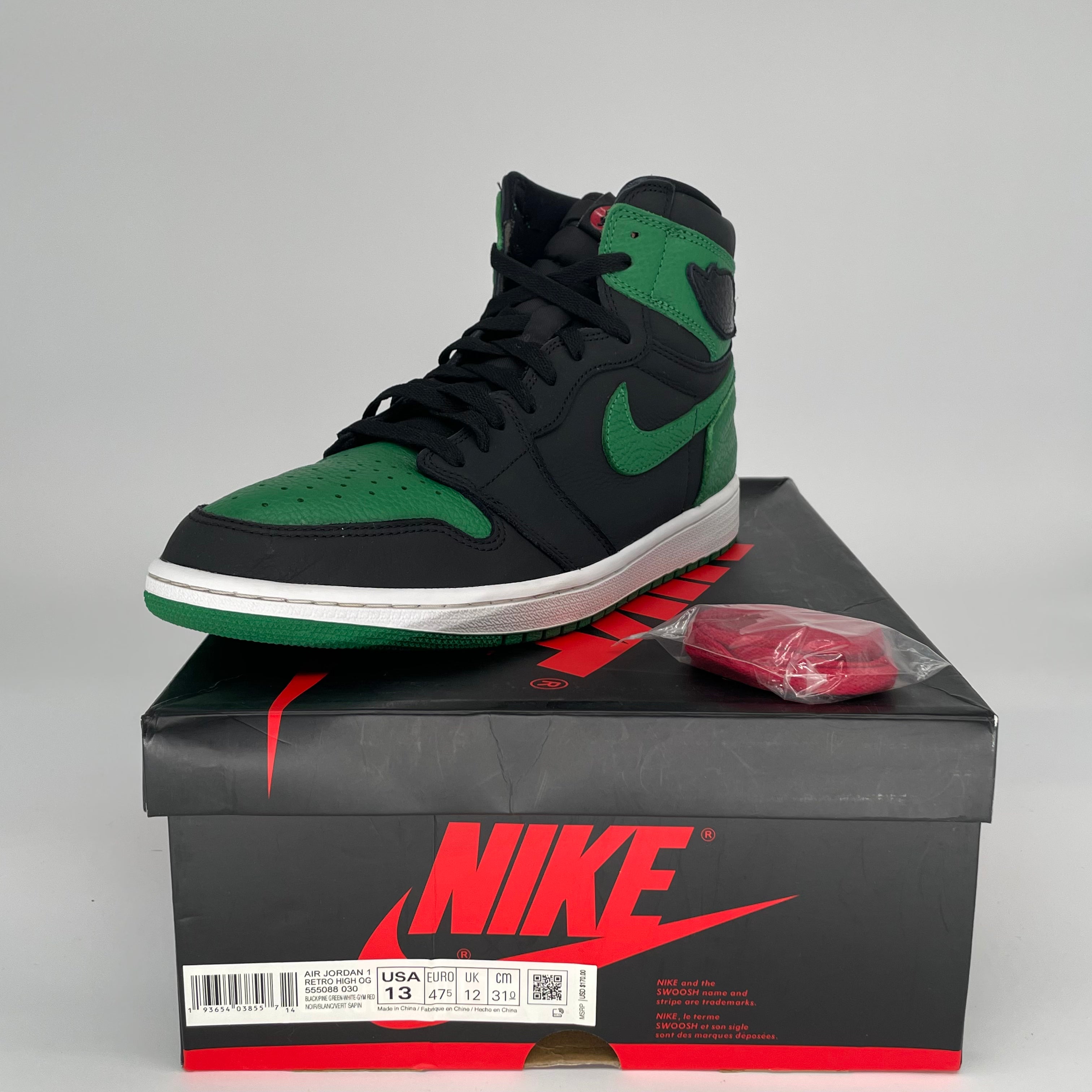 AIR JORDAN 1 PINE GREEN BLACK SIZE 13 555088-030