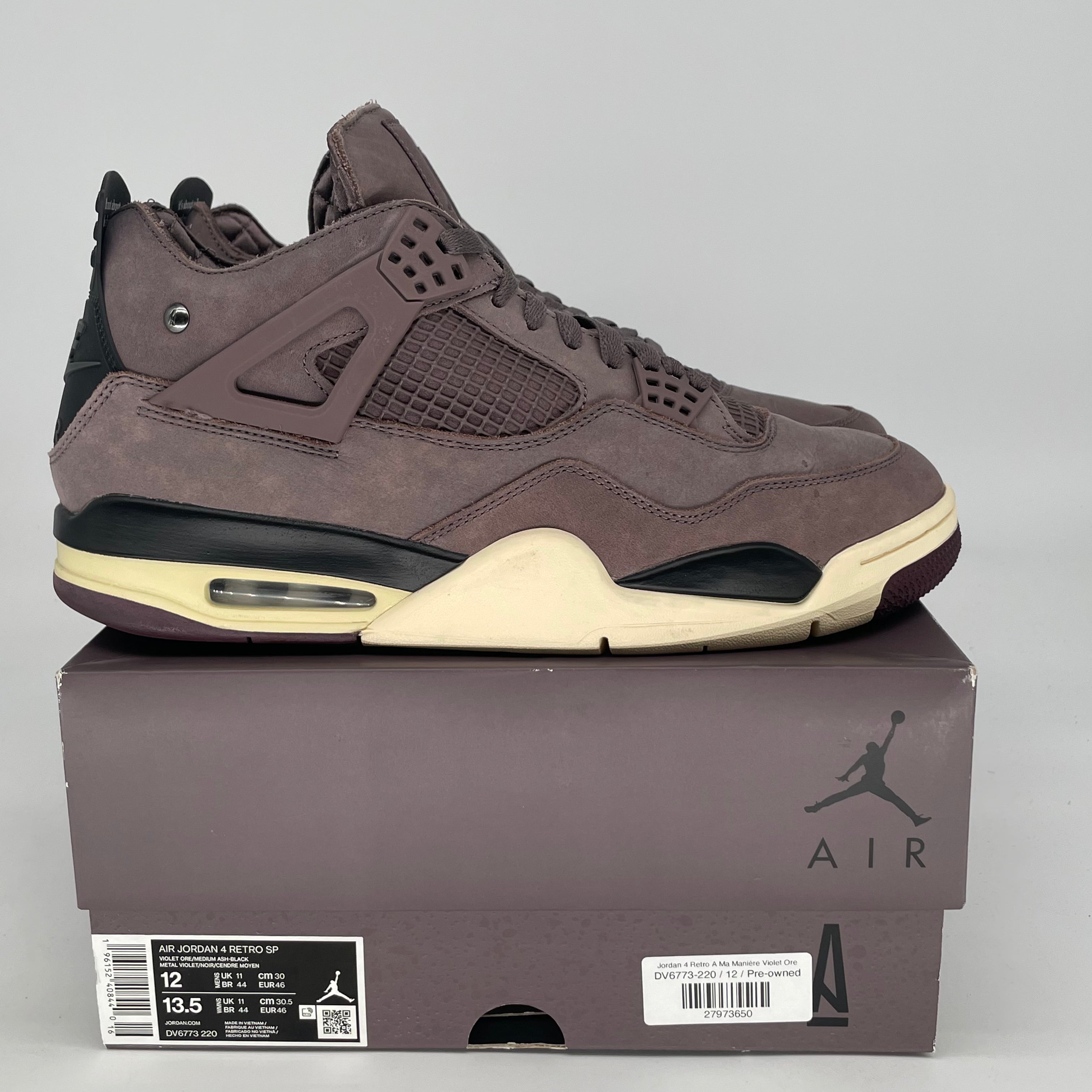 AIR JORDAN 4 A MA MANIERE VIOLET ORE DV6773-220 SIZE 12/13.5W