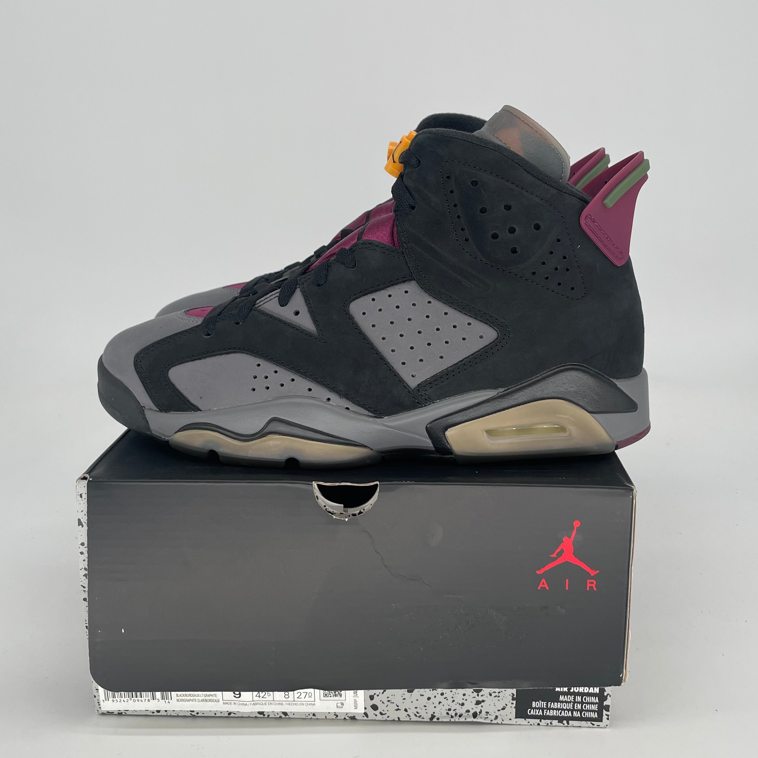 AIR JORDAN 6 BORDEAUX CT8529-063 SIZE 9/10.5W