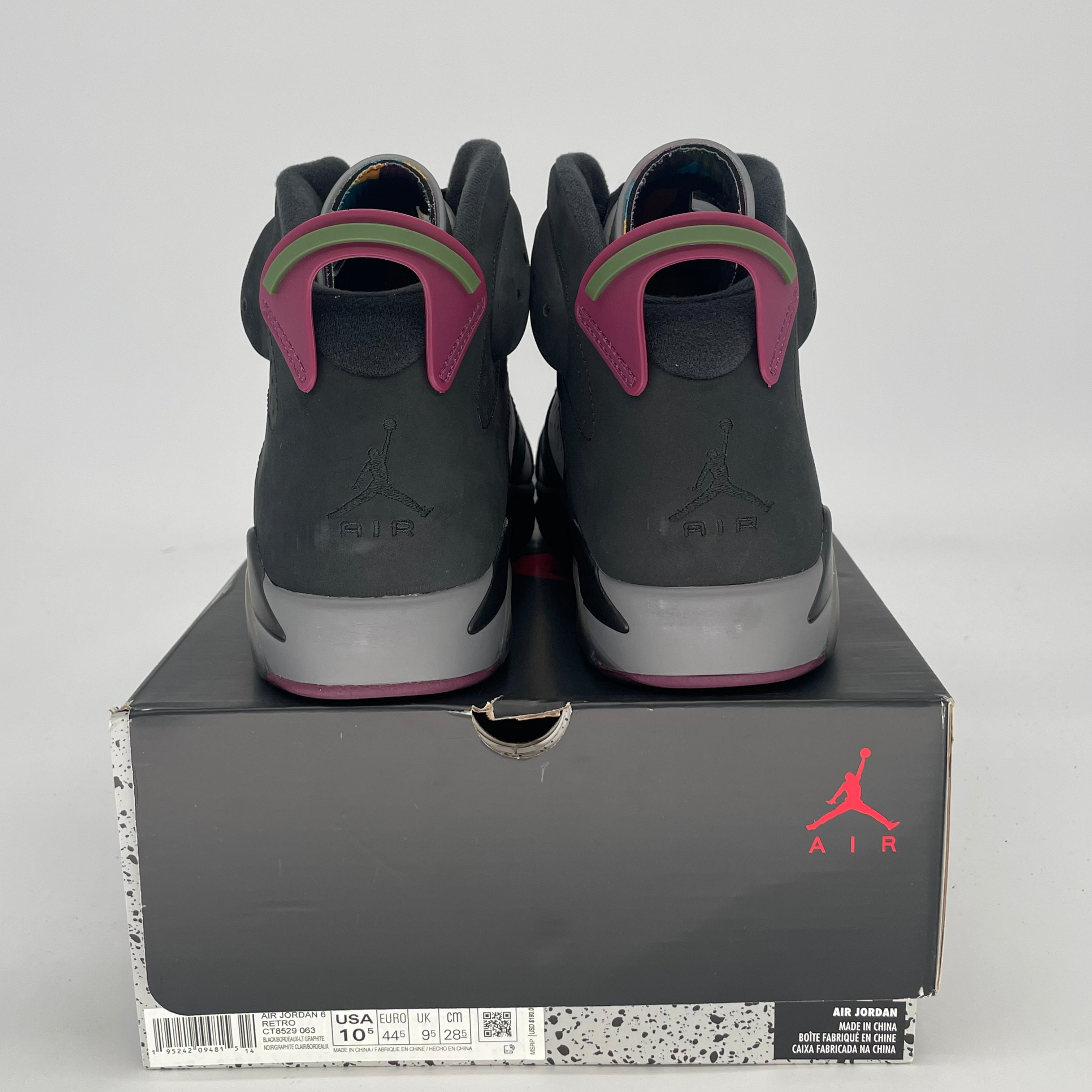 AIR JORDAN 6 BORDEAUX CT8529-063 SIZE 10.5/12W