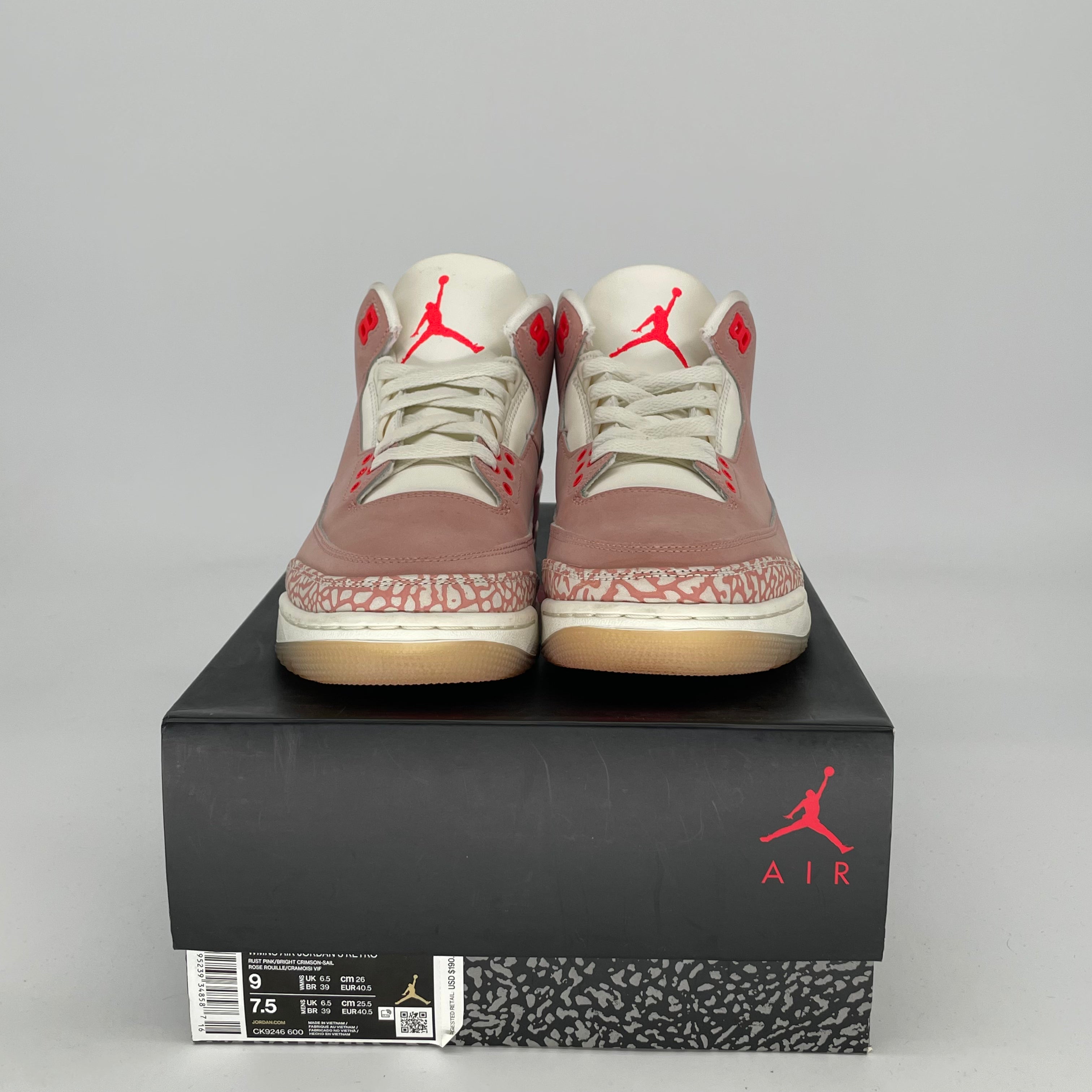 AIR JORDAN 3 RUST PINK W SIZE 7.5/9W CK9246-600