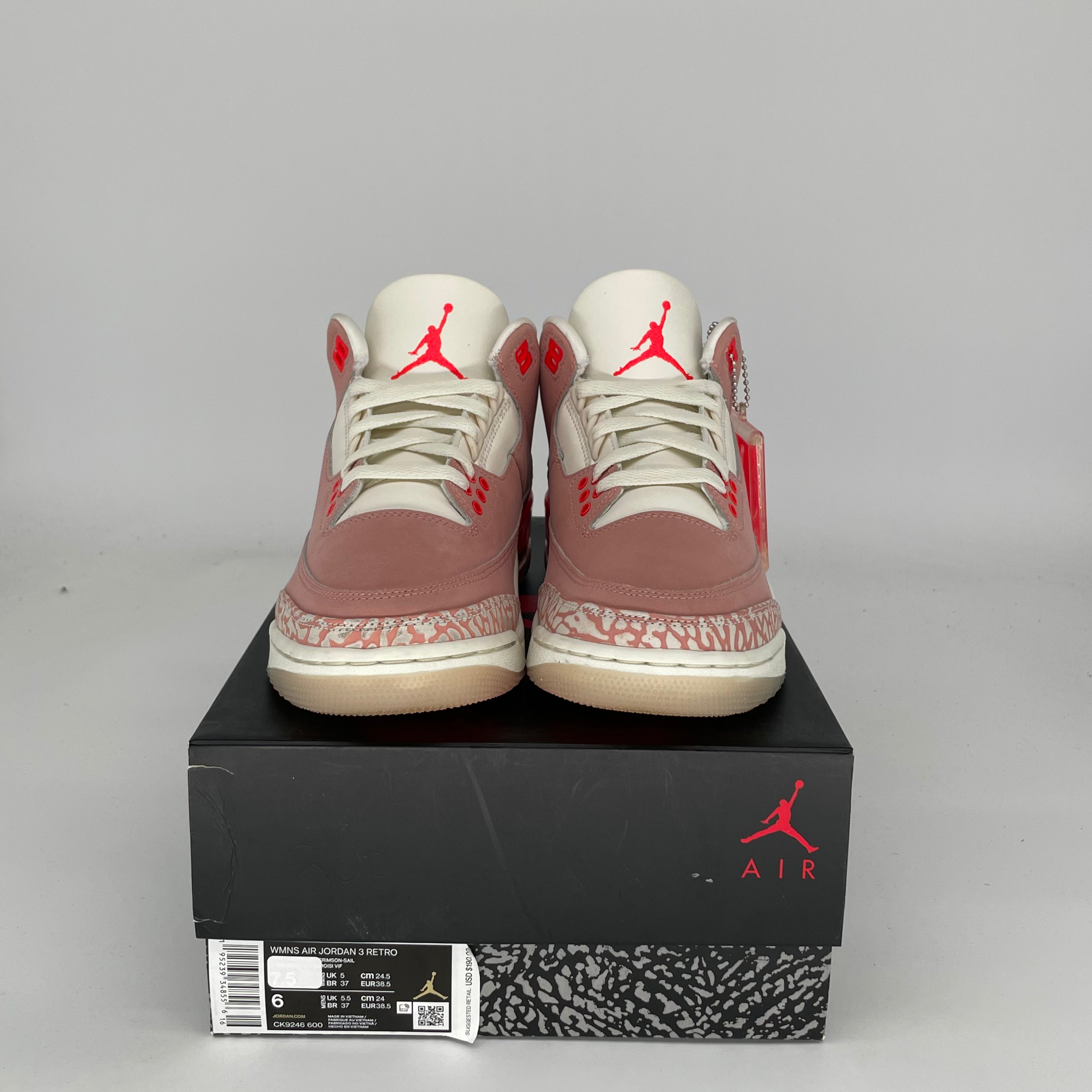 AIR JORDAN 3 RUST PINK W SIZE 6/7.5W CK9246-600