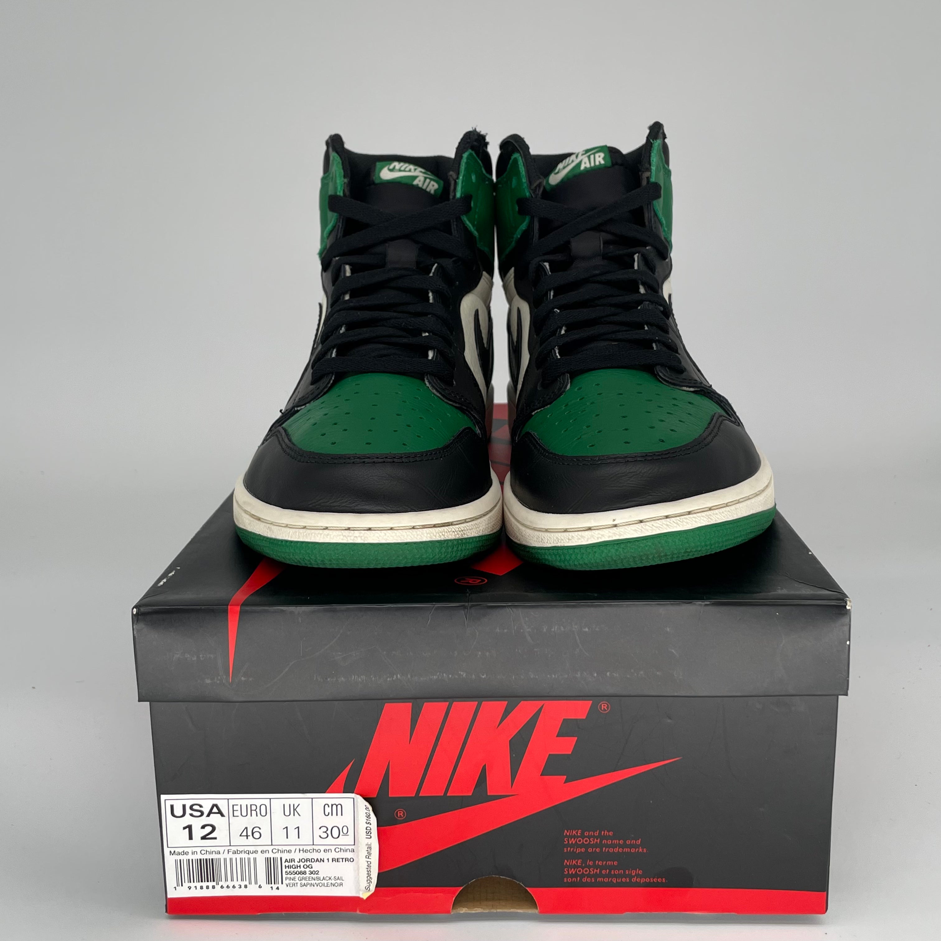 AIR JORDAN 1 PINE GREEN SIZE 12 555088-302