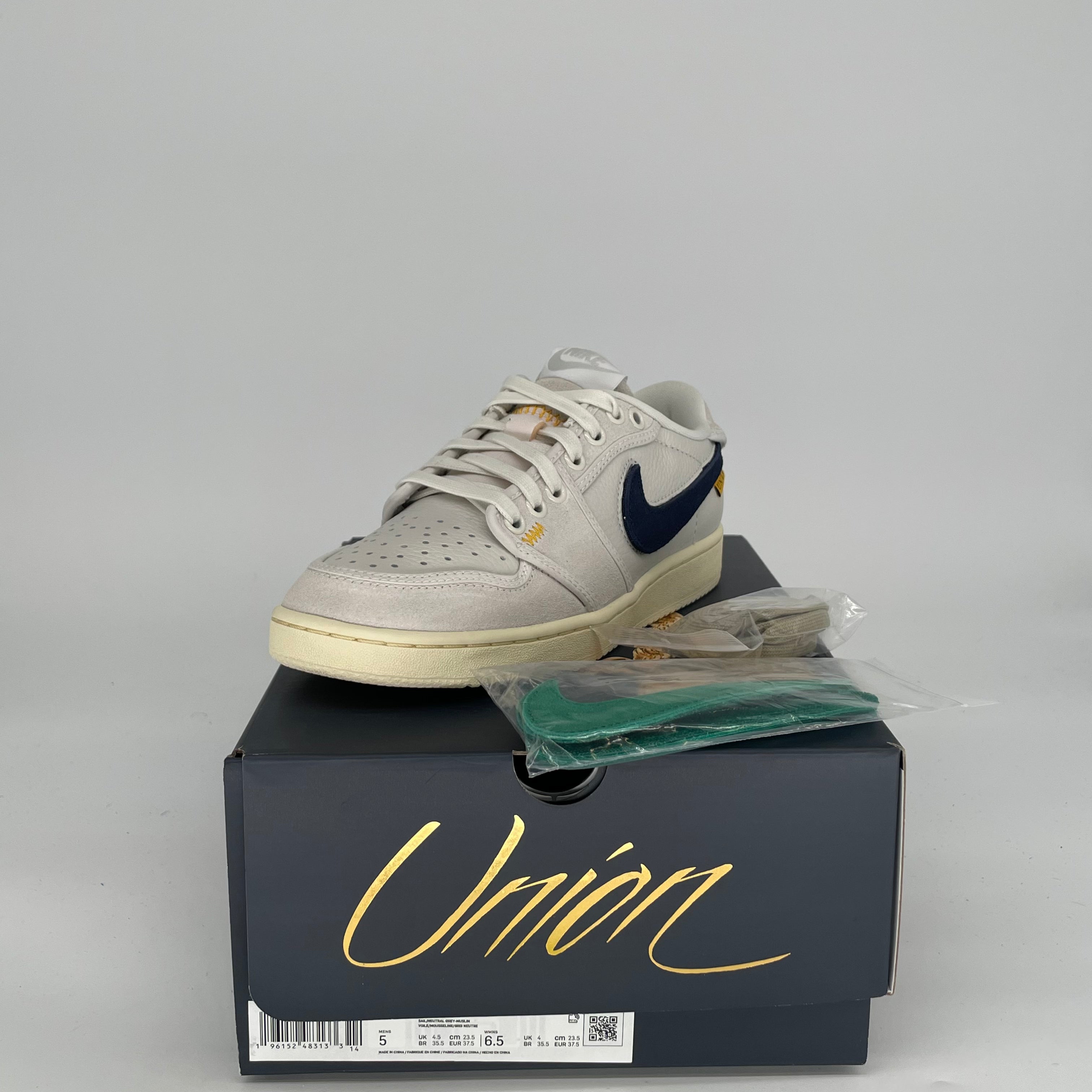 AIR JORDAN 1 LOW AJKO UNION SAIL LEATHER SIZE 5/6.5W DZ4864-100