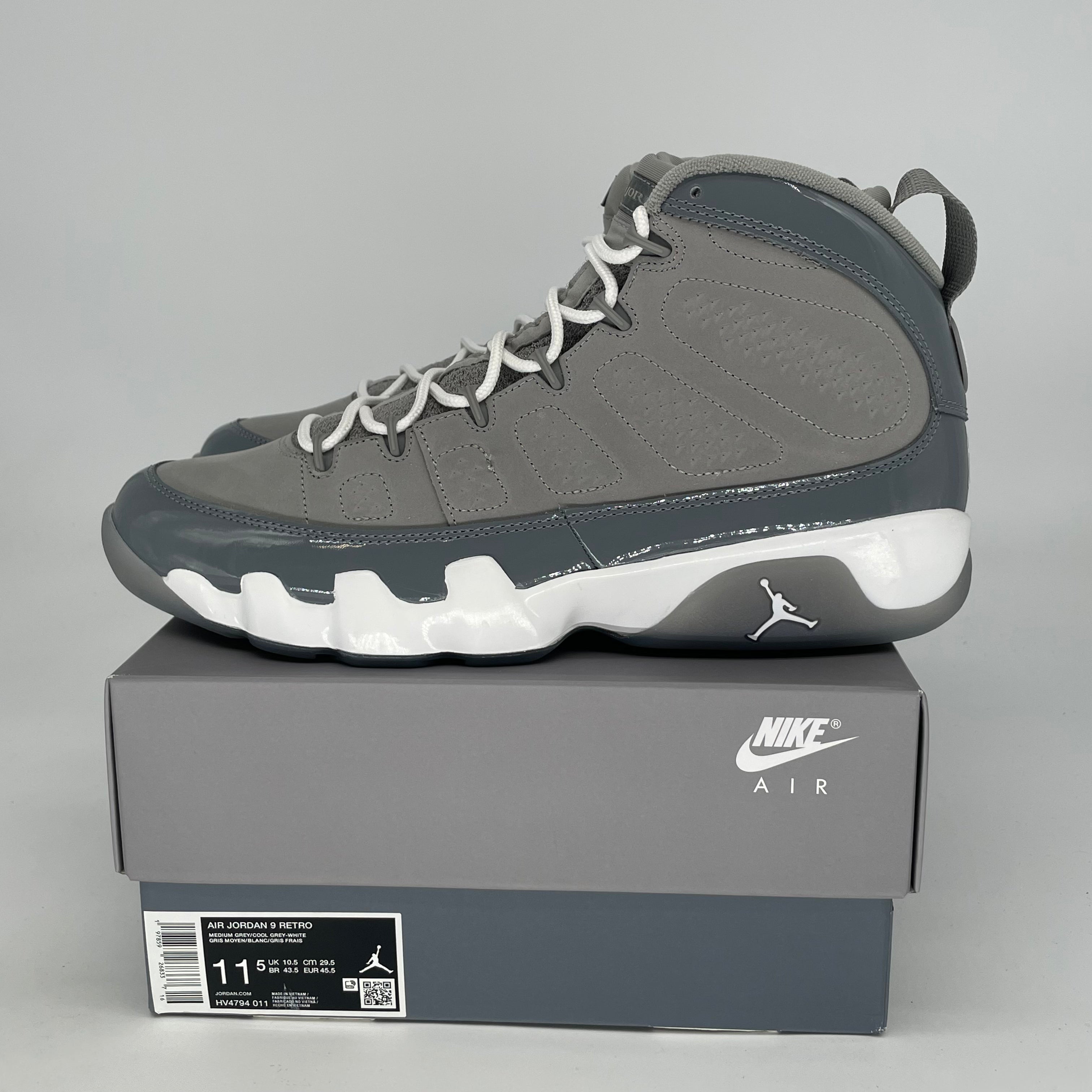 AIR JORDAN 9 COOL GREY HV4794-011 SIZE 11.5/13W