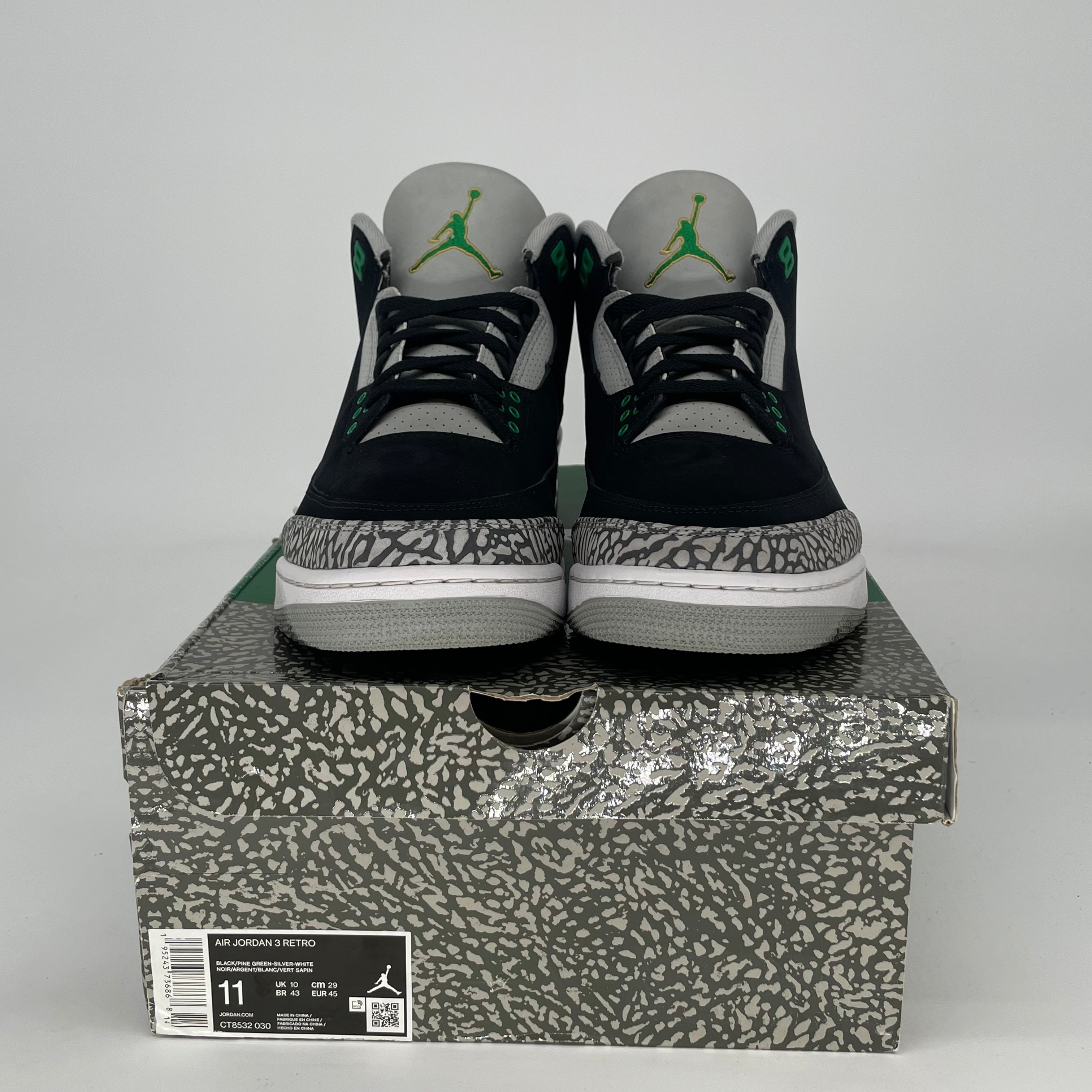 AIR JORDAN 3 PINE GREEN CT8532-030 SIZE 11/12.5W