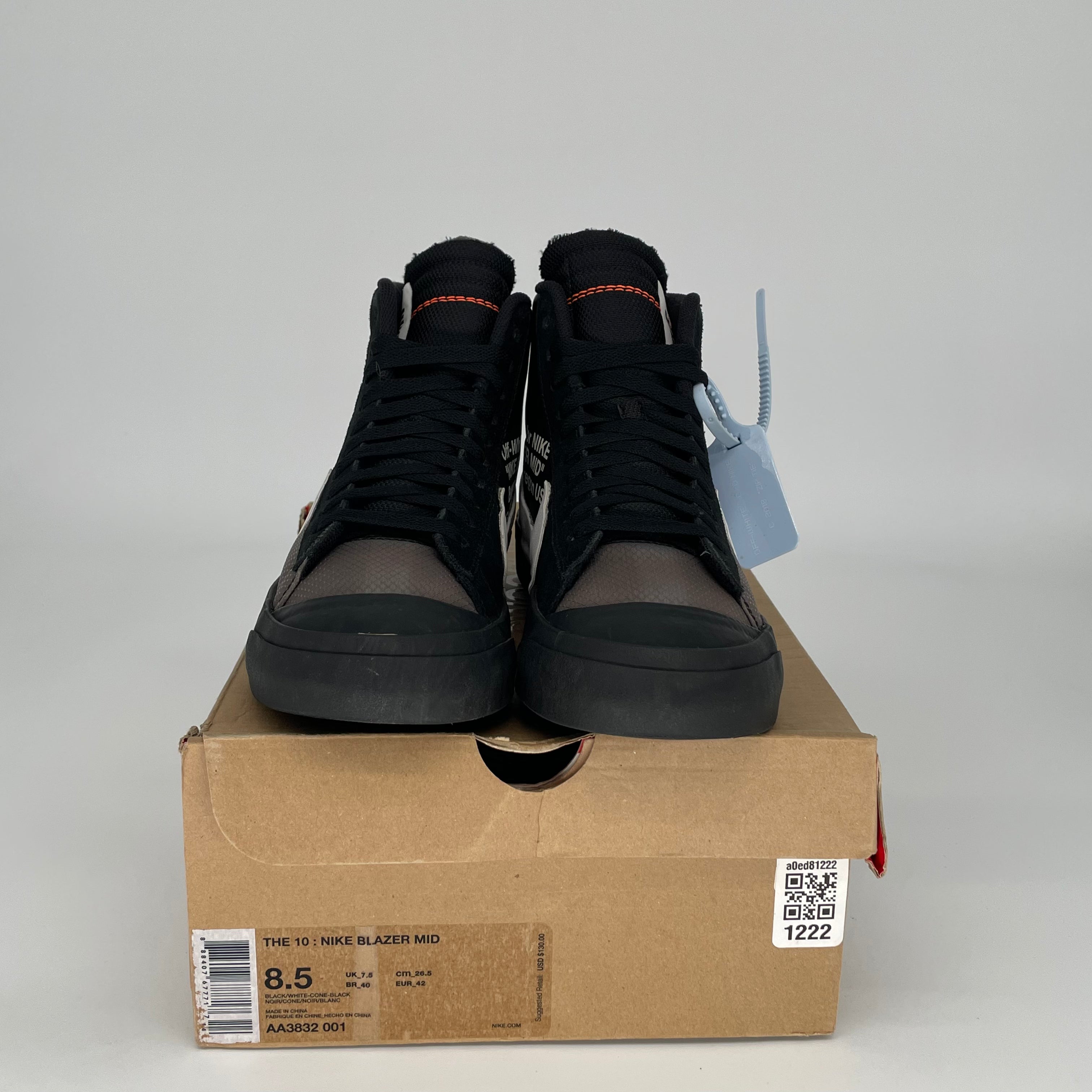 NIKE BLAZER MID OFF WHITE GRIM REAPER SIZE 8.5 AA3832-001