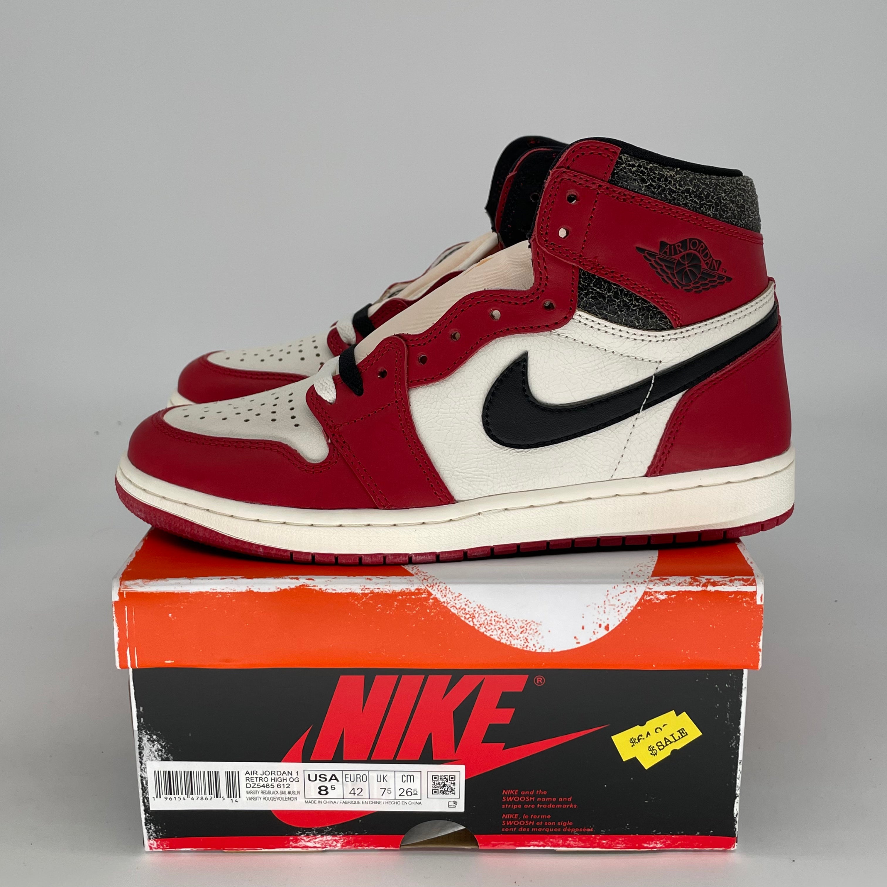 AIR JORDAN 1 CHICAGO LOST AND FOUND SIZE 8.5/10W DZ5485-612
