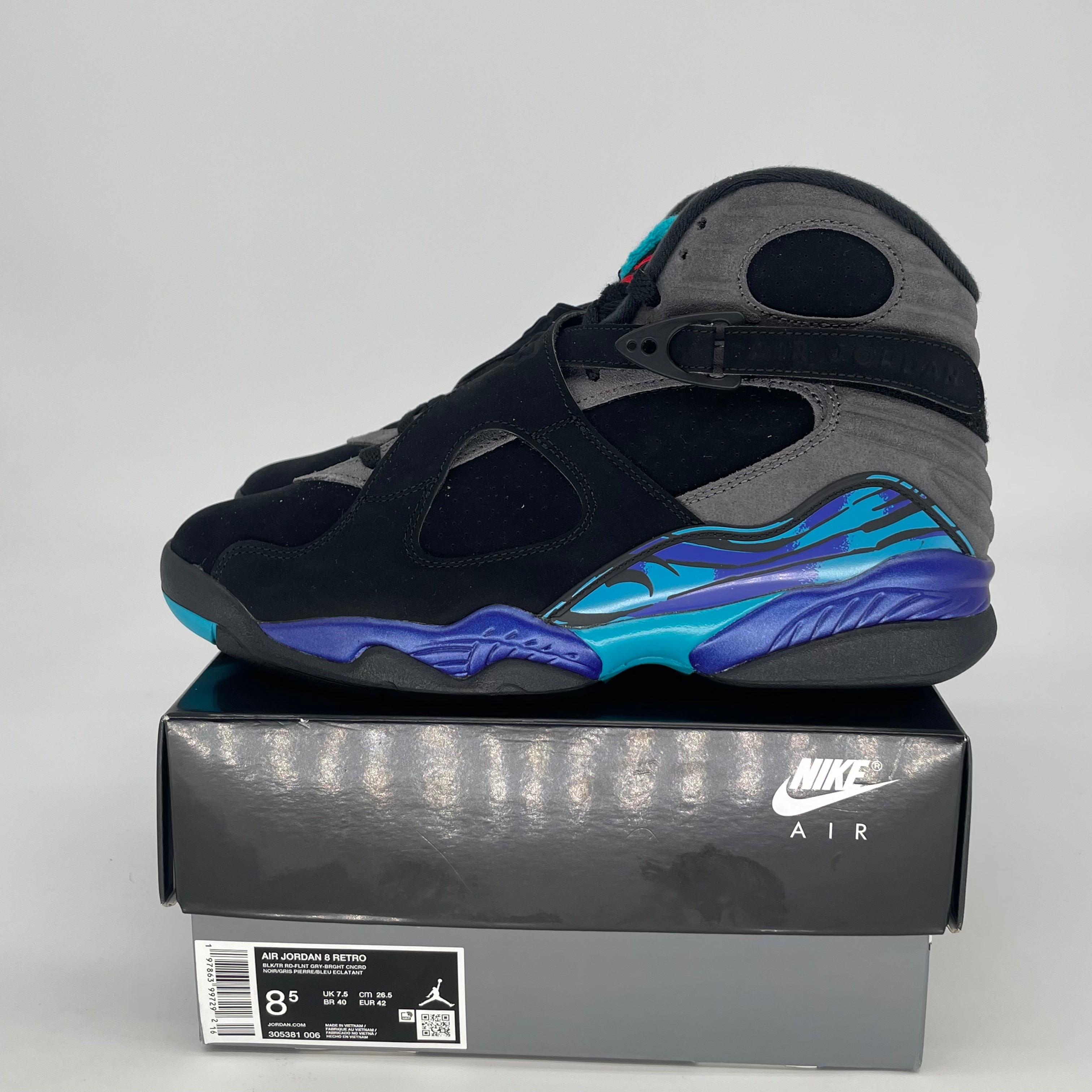 AIR JORDAN 8 AQUA 305381-006 SIZE 8.5/10W