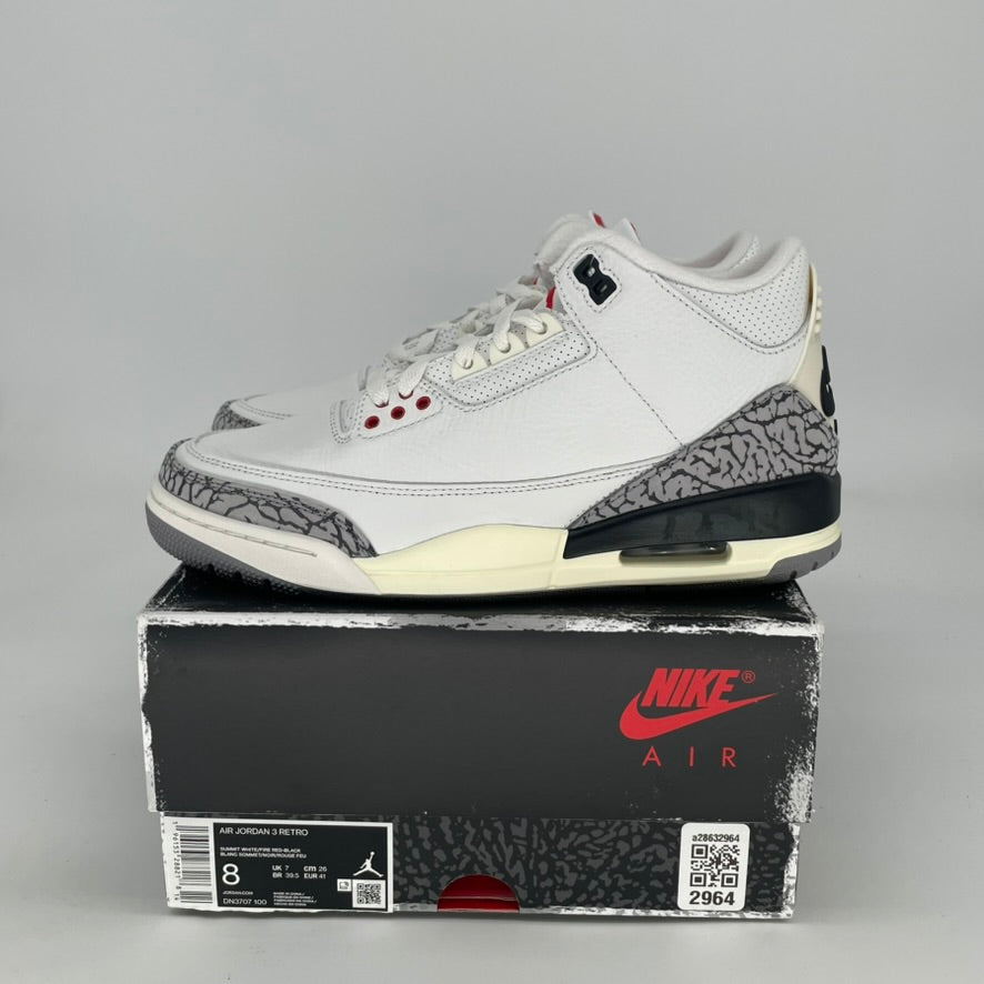 AIR JORDAN 3 WHITE CEMENT REIMAGINED DN3707-100 SIZE 8/9.5W