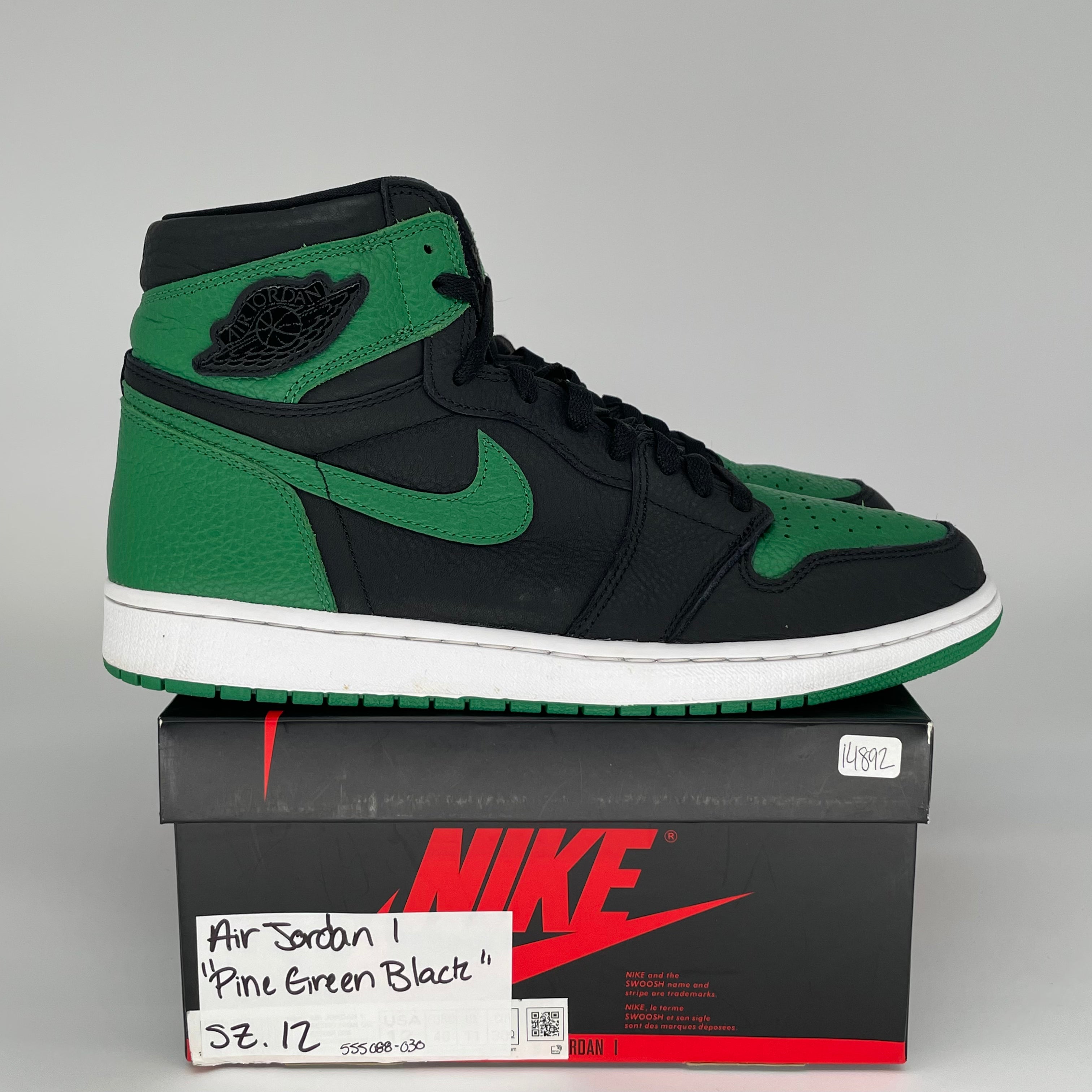 AIR JORDAN 1 PINE GREEN BLACK SIZE 12 555088-030