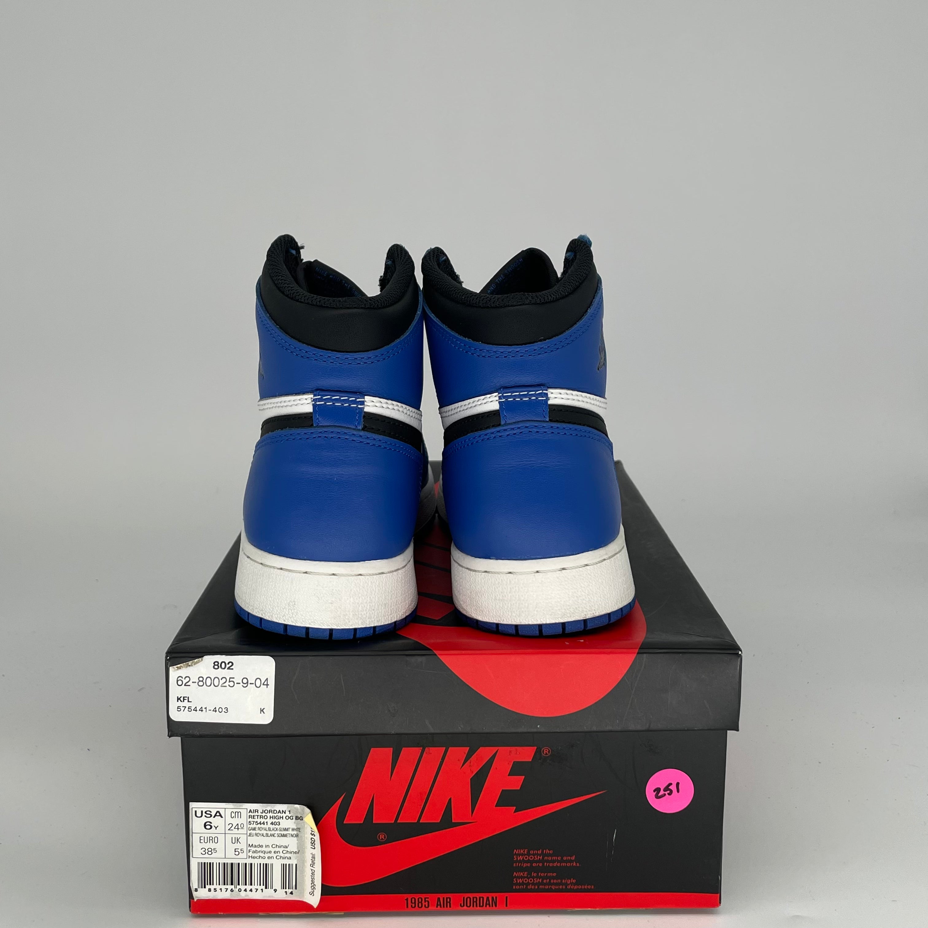 AIR JORDAN 1 GAME ROYAL SIZE 6/7.5w 575441-403