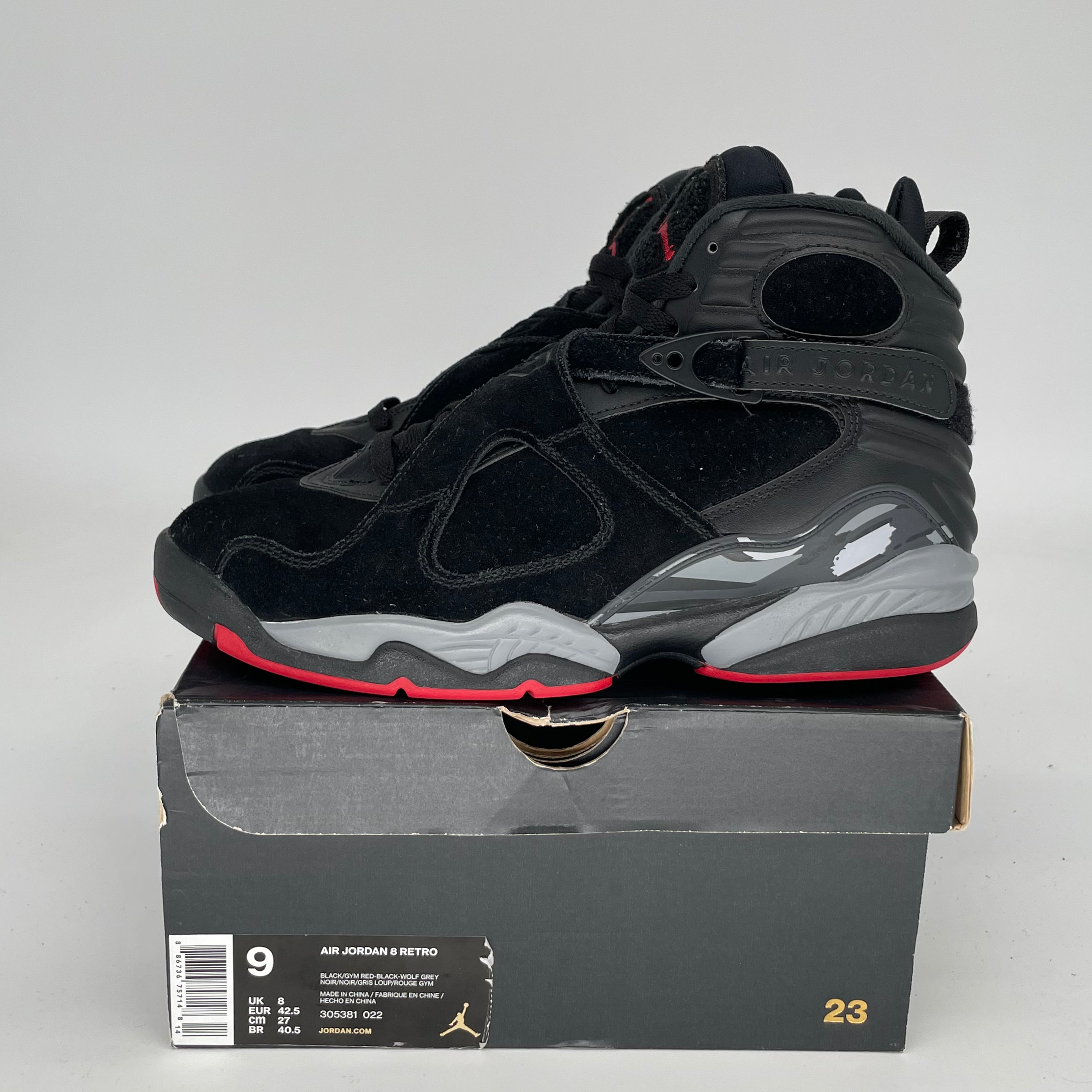 AIR JORDAN 8 BLACK CEMENT SIZE 9 305381-022
