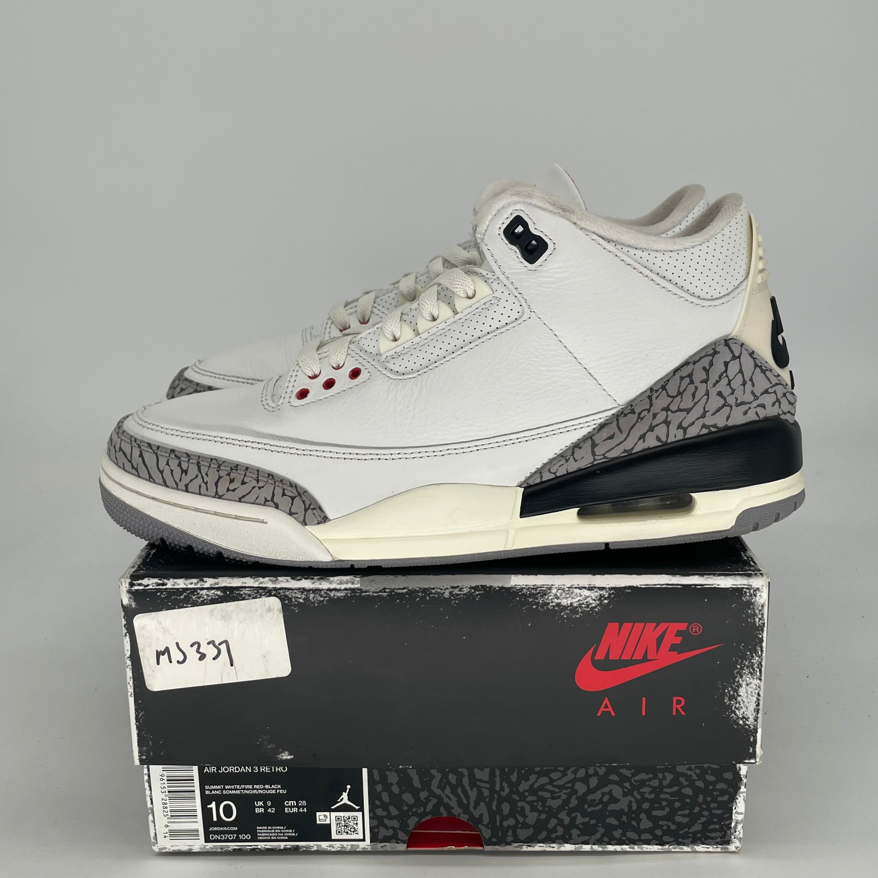 AIR JORDAN 3 WHITE CEMENT REIMAGINED DN3707-100 SIZE 10/11.5W