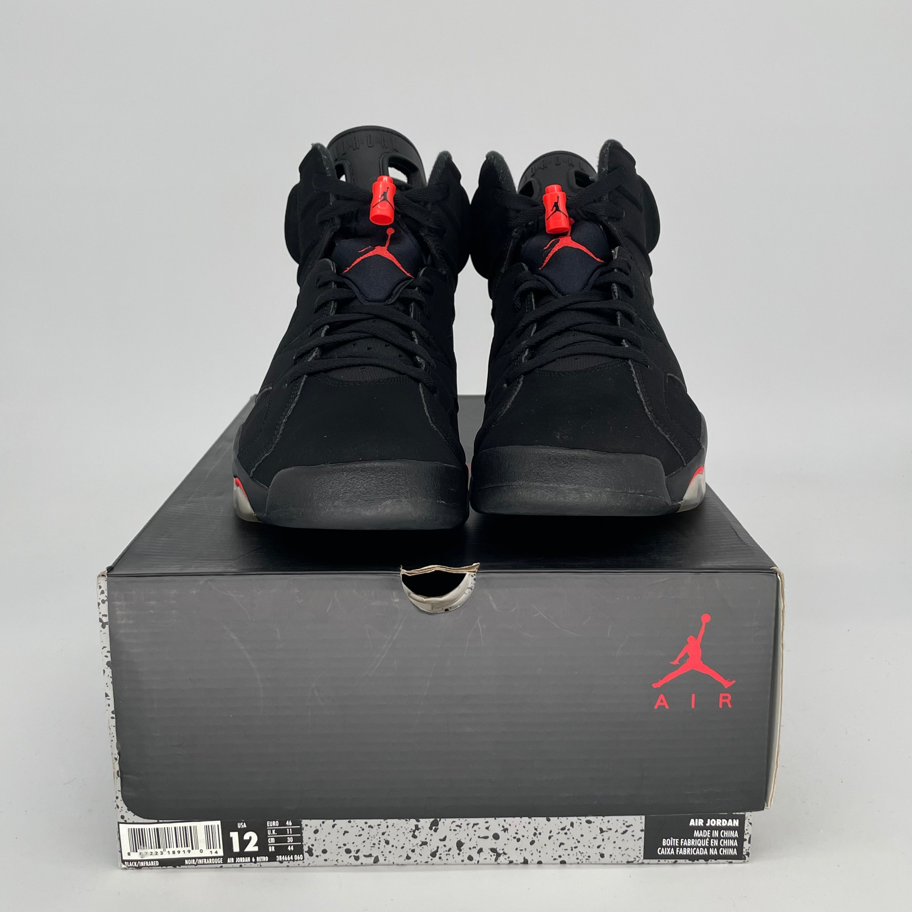 AIR JORDAN 6 BLACK INFRARED SIZE 12 384664-060