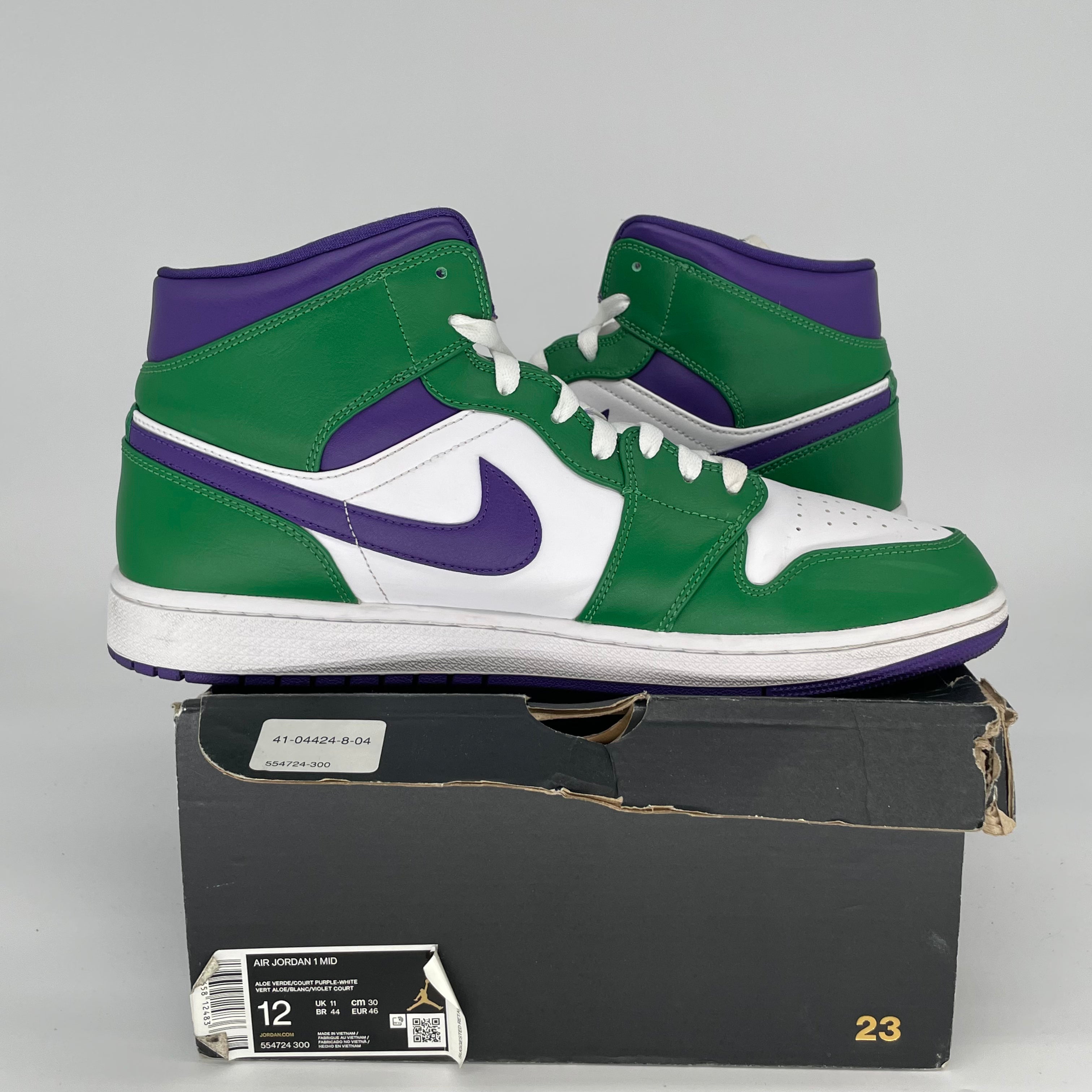 AIR JORDAN 1 MID INCREDIBLE HULK SIZE 12 554724-300