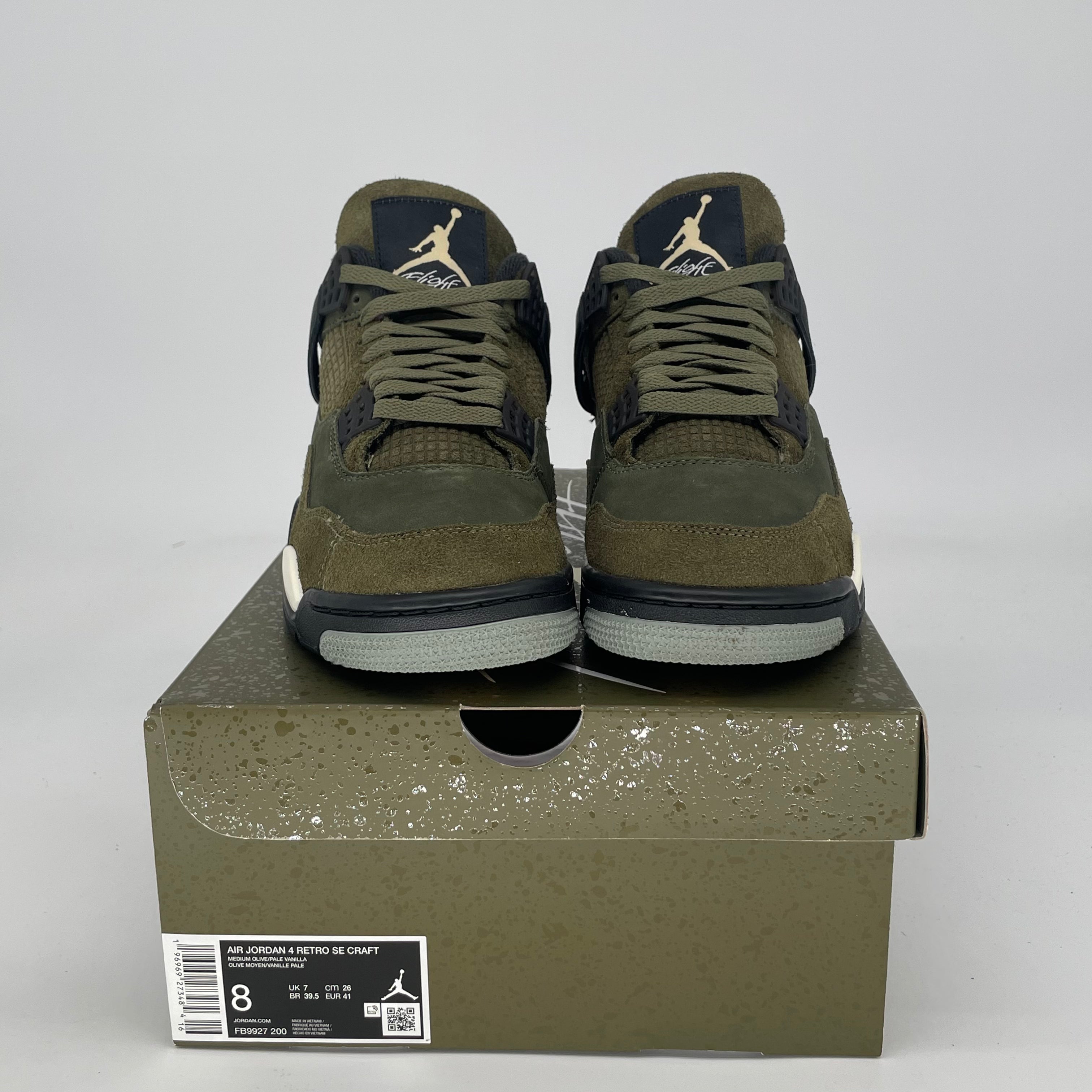 AIR JORDAN 4 CRAFT MEDIUM OLIVE FB9927-200 SIZE 8/9.5W