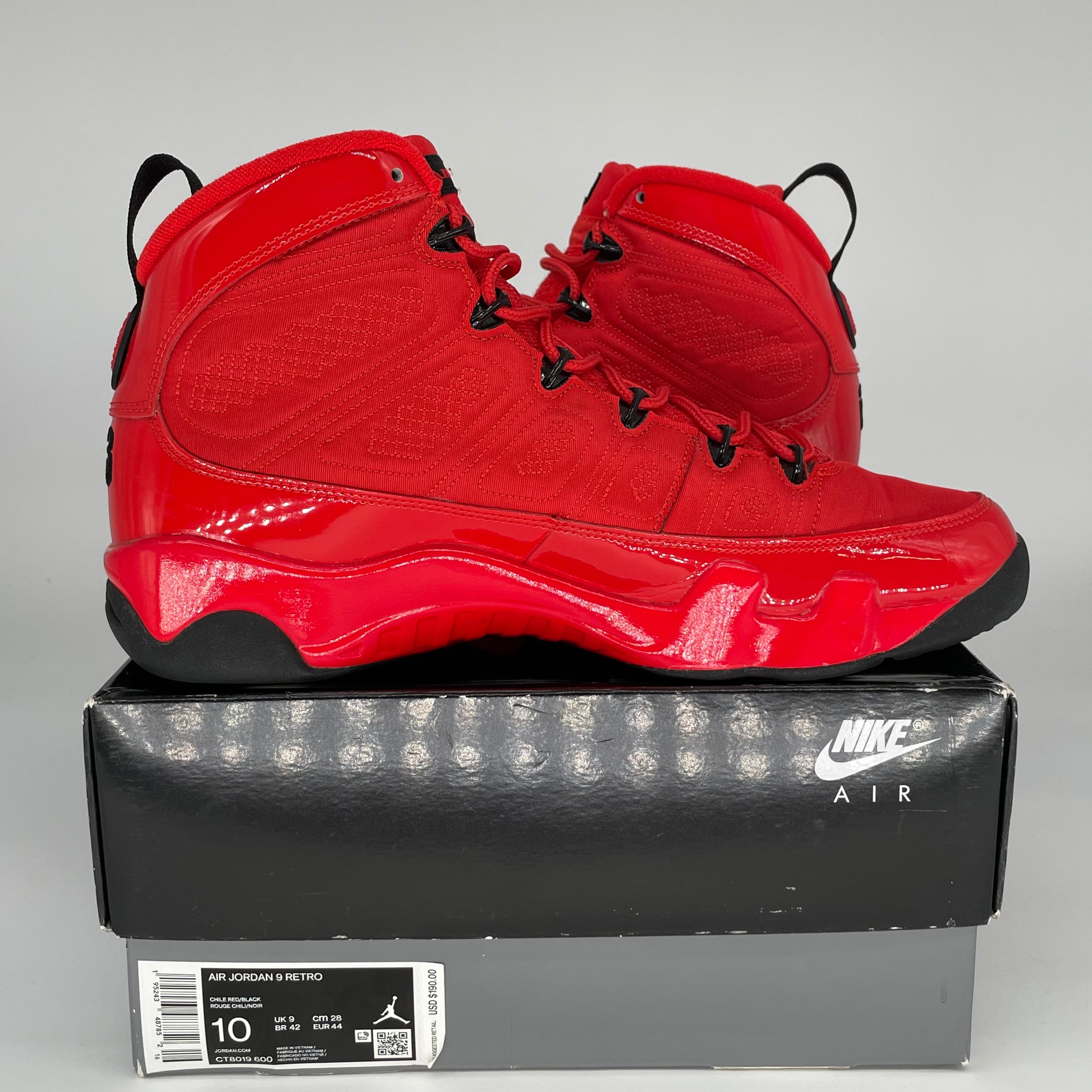 AIR JORDAN 9 CHILE RED SIZE 10 CT8019-600