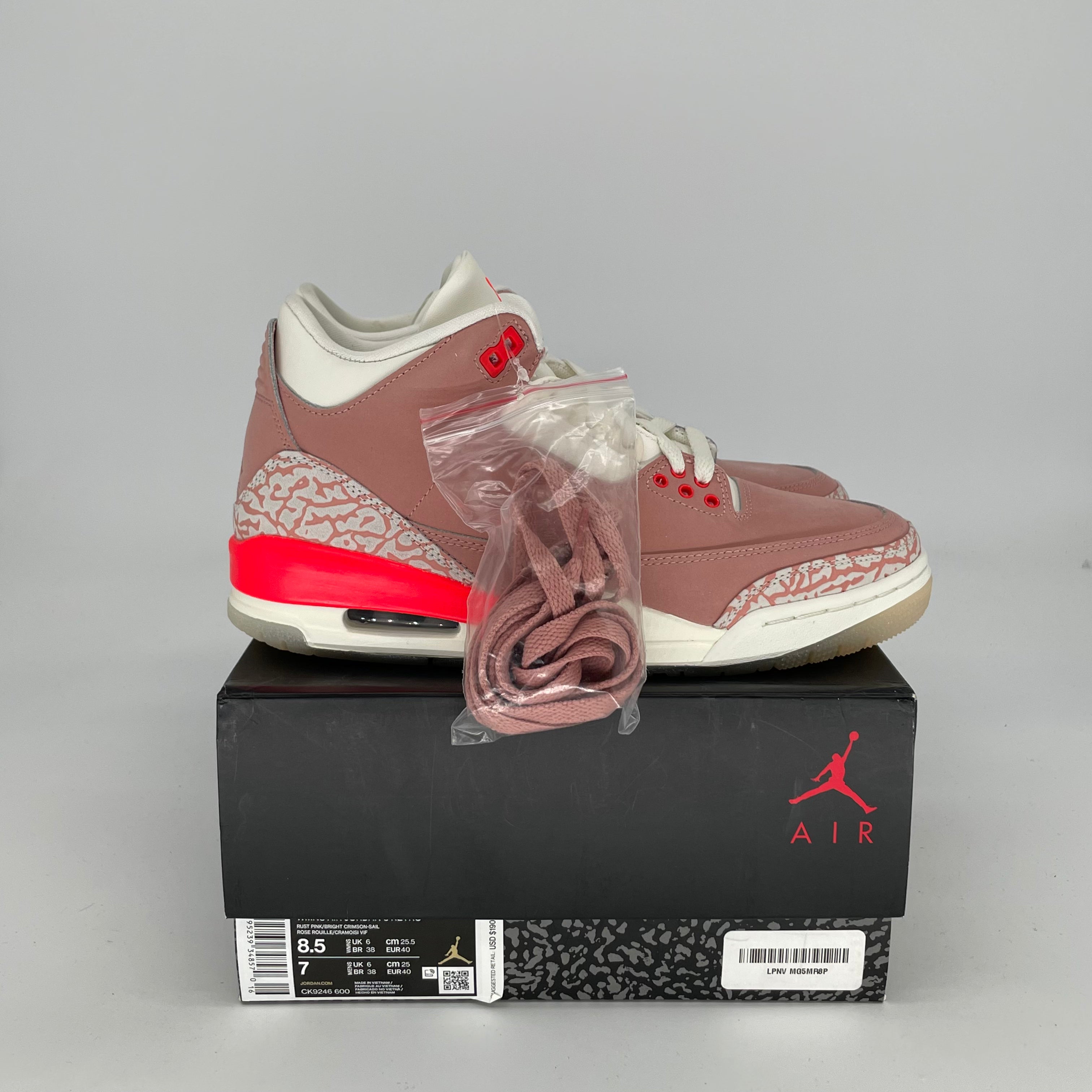 AIR JORDAN 3 RUST PINK W SIZE 7/8.5W CK9246-600