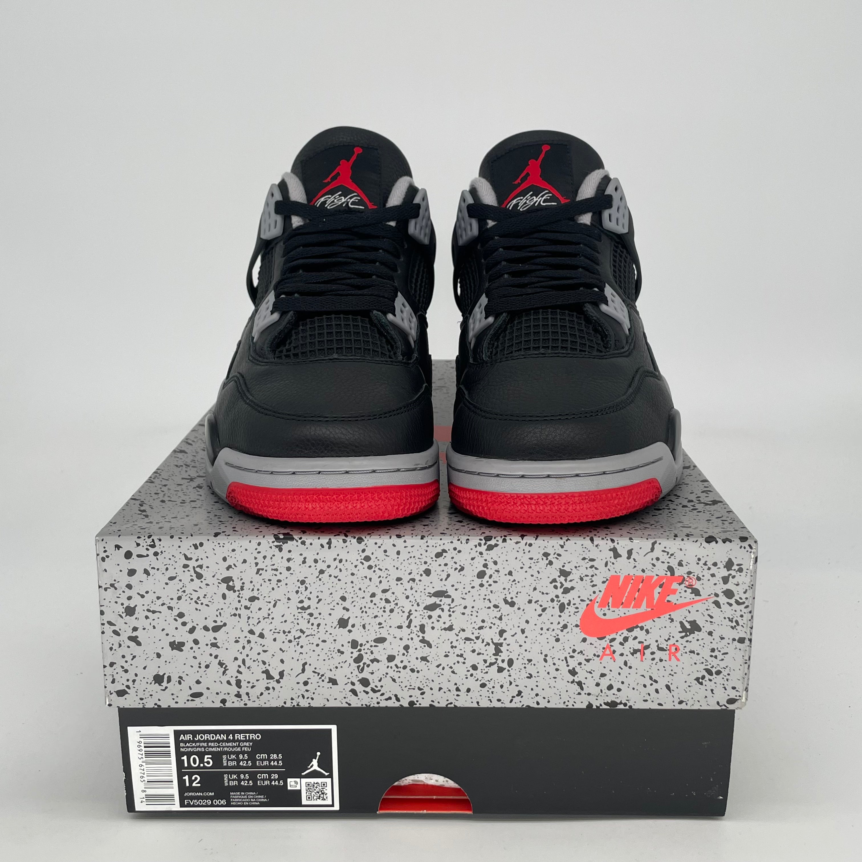AIR JORDAN 4 BRED REIMAGINED FV5029-006 SIZE 10.5/12W