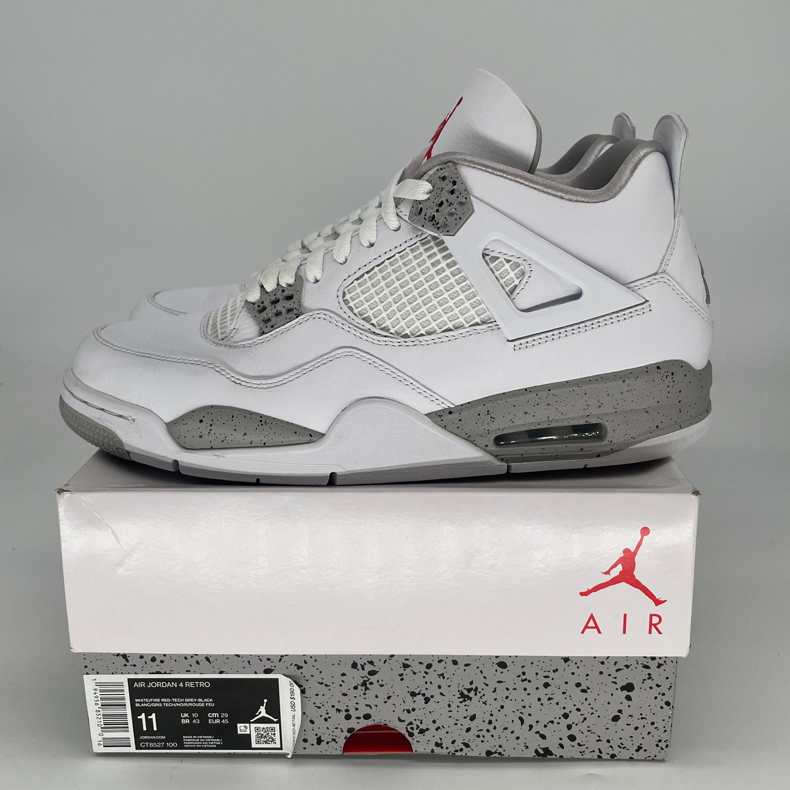 AIR JORDAN 4 WHITE OREO CT8527-100 SIZE 11/12.5W