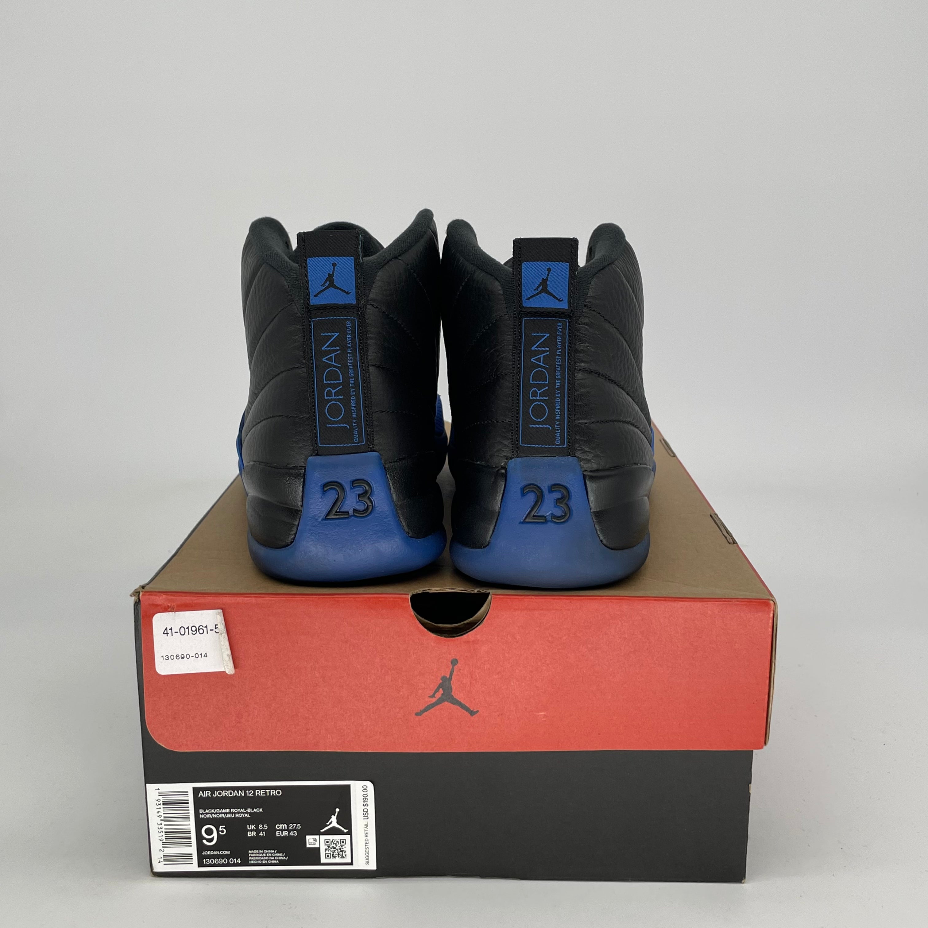 AIR JORDAN 12 BLACK GAME ROYAL SIZE 9.5/11W 130690-014