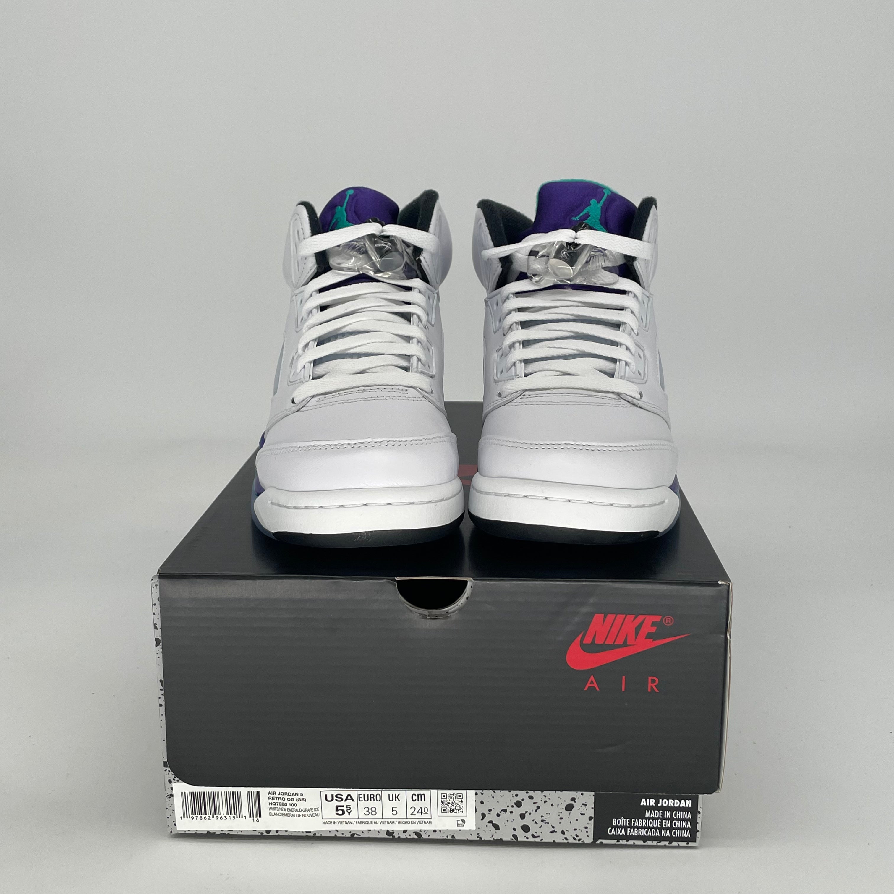 AIR JORDAN 5 GRAPE HQ7980-100 SIZE 5.5/7W