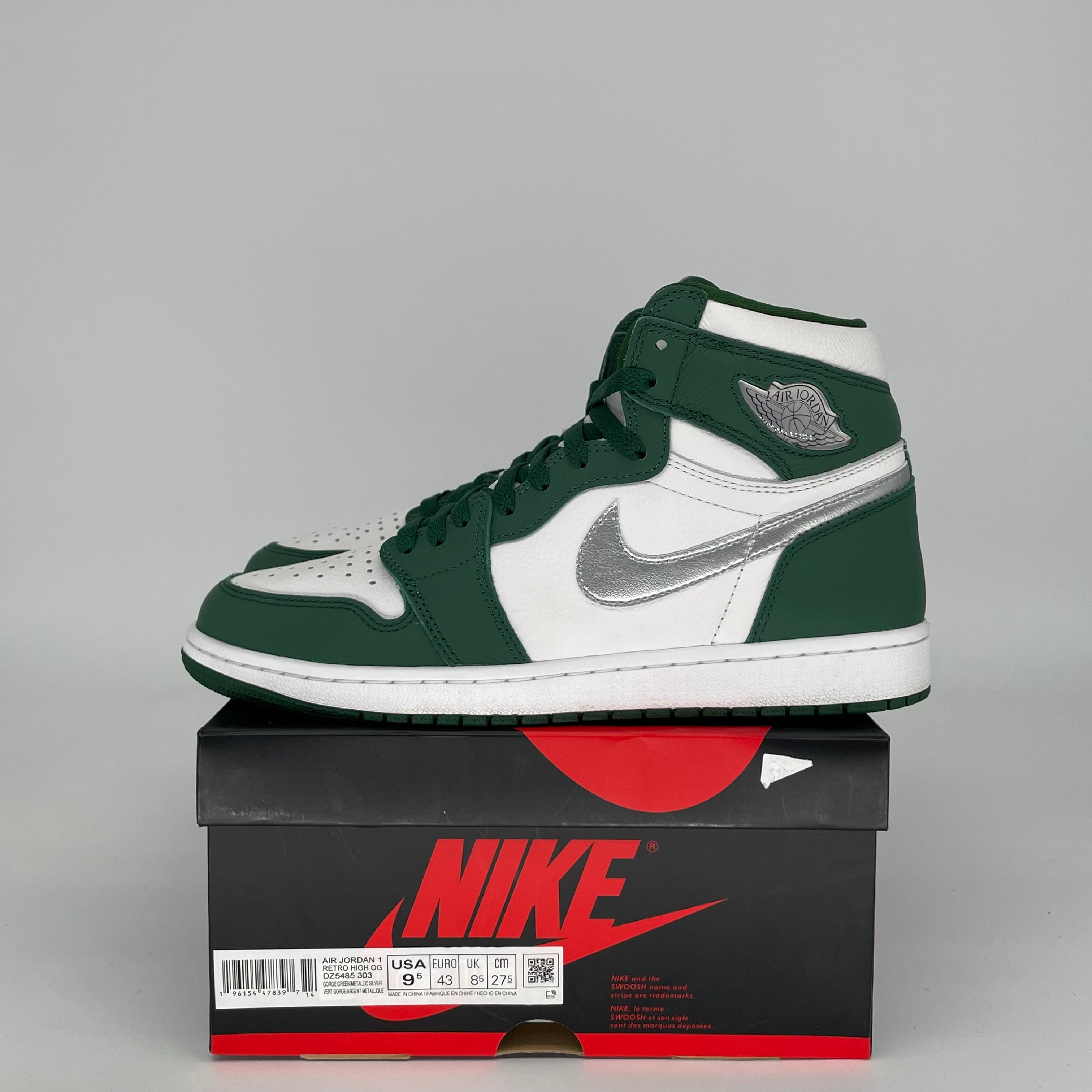 AIR JORDAN 1 GORGE GREEN SIZE 9.5 DZ5485-303