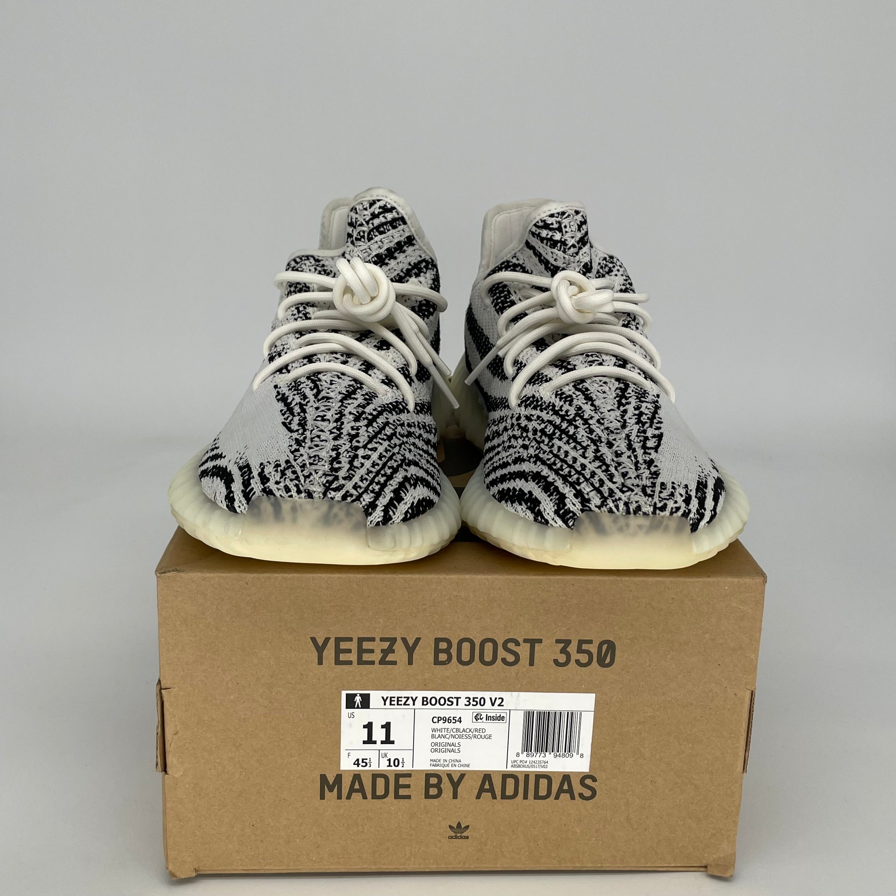 ADIDAS YEEZY 350 V2 ZEBRA SIZE 11 CP9654