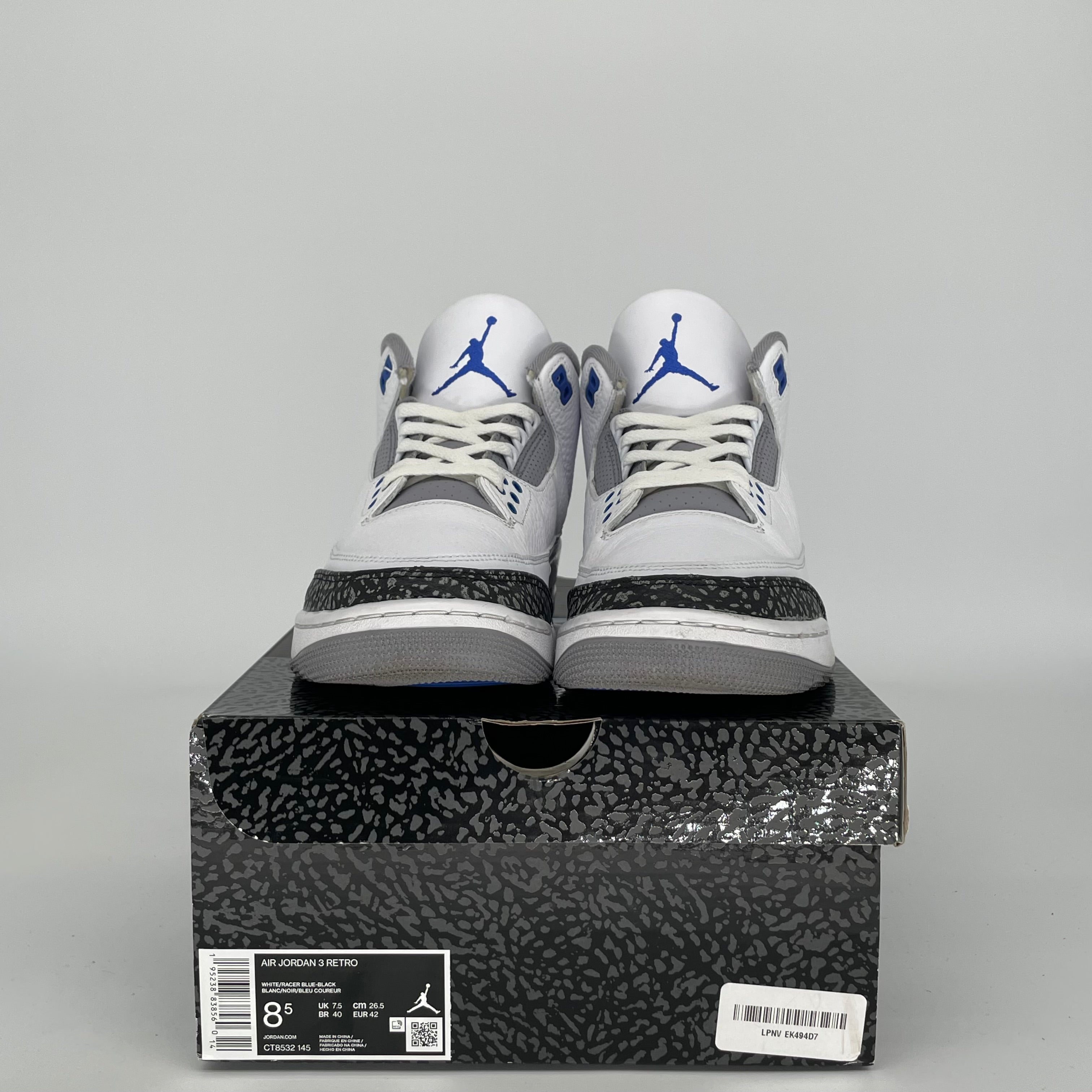 AIR JORDAN 3 RACER BLUE SIZE 8.5 CT8532-145