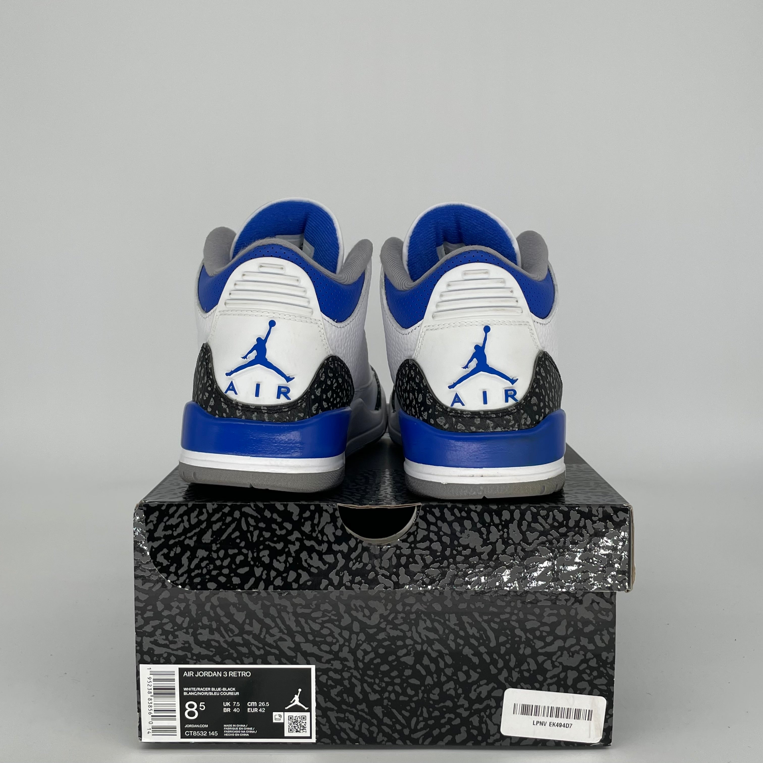 AIR JORDAN 3 RACER BLUE SIZE 8.5 CT8532-145