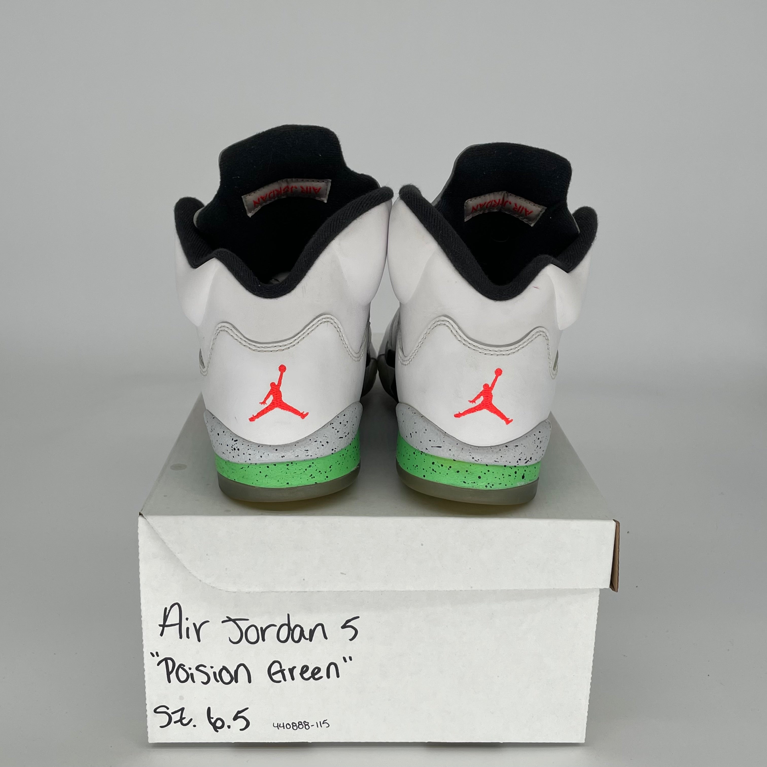 AIR JORDAN 5 POISON GREEN SIZE 6.5Y 440888-115