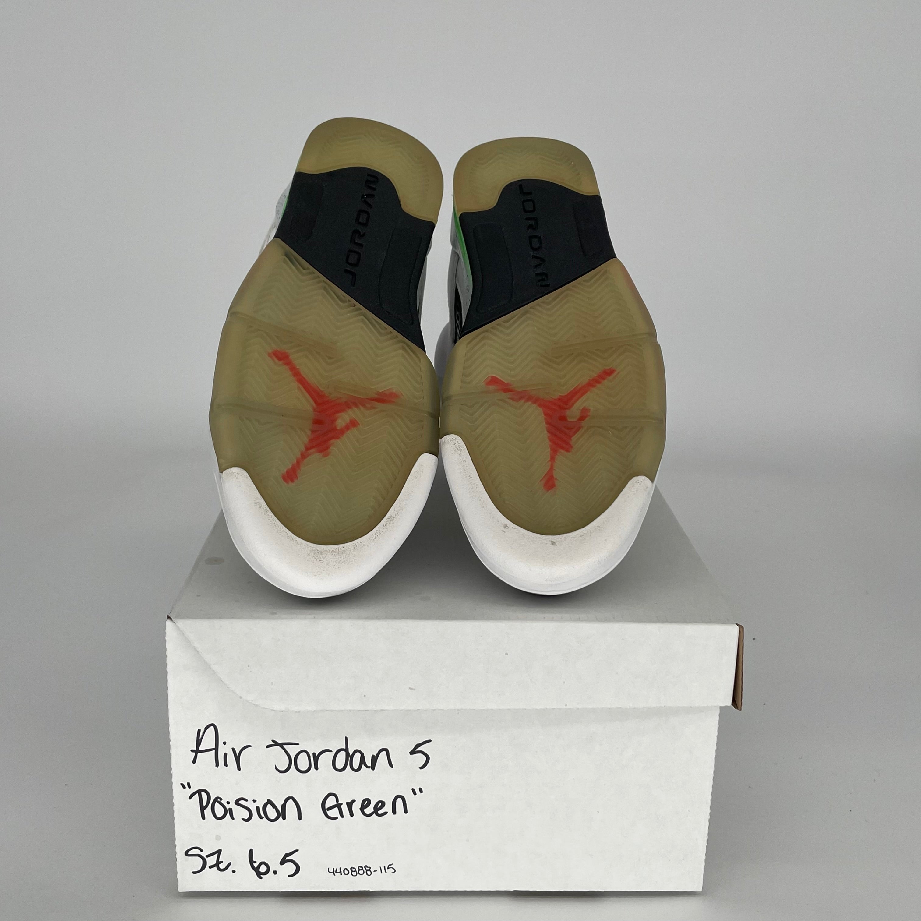 AIR JORDAN 5 POISON GREEN SIZE 6.5Y 440888-115