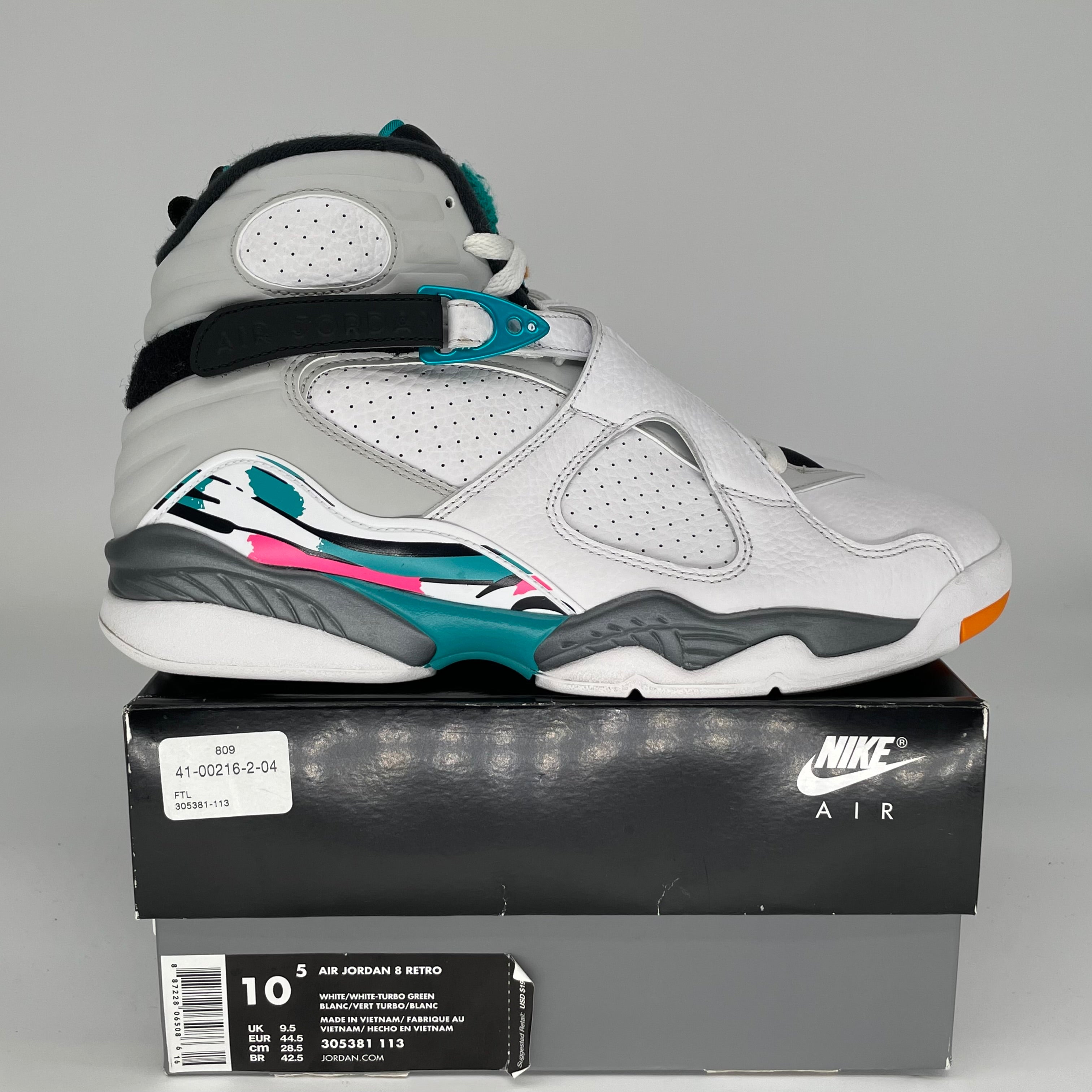 AIR JORDAN 8 SOUTH BEACH SIZE 10.5 305381-113