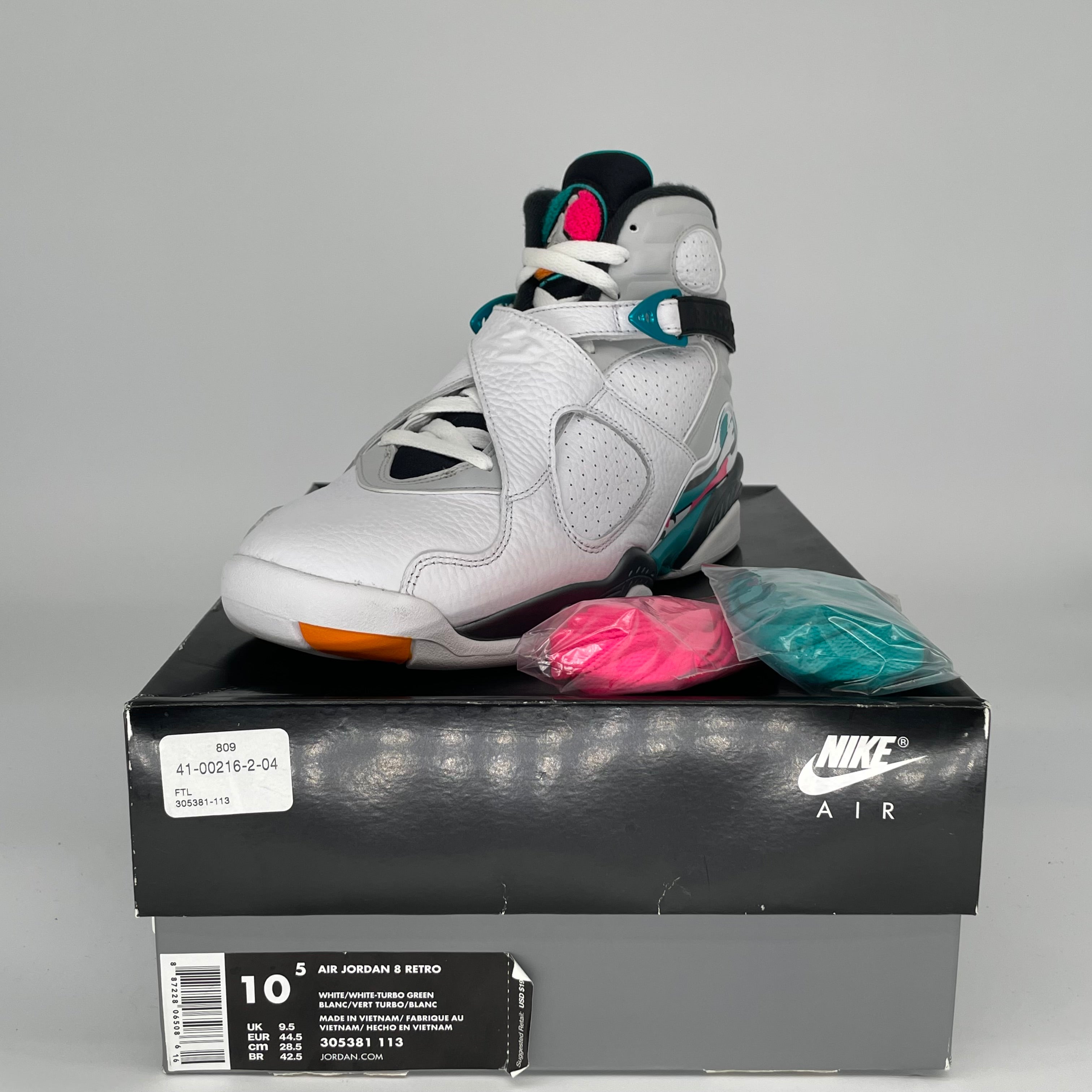 AIR JORDAN 8 SOUTH BEACH SIZE 10.5 305381-113