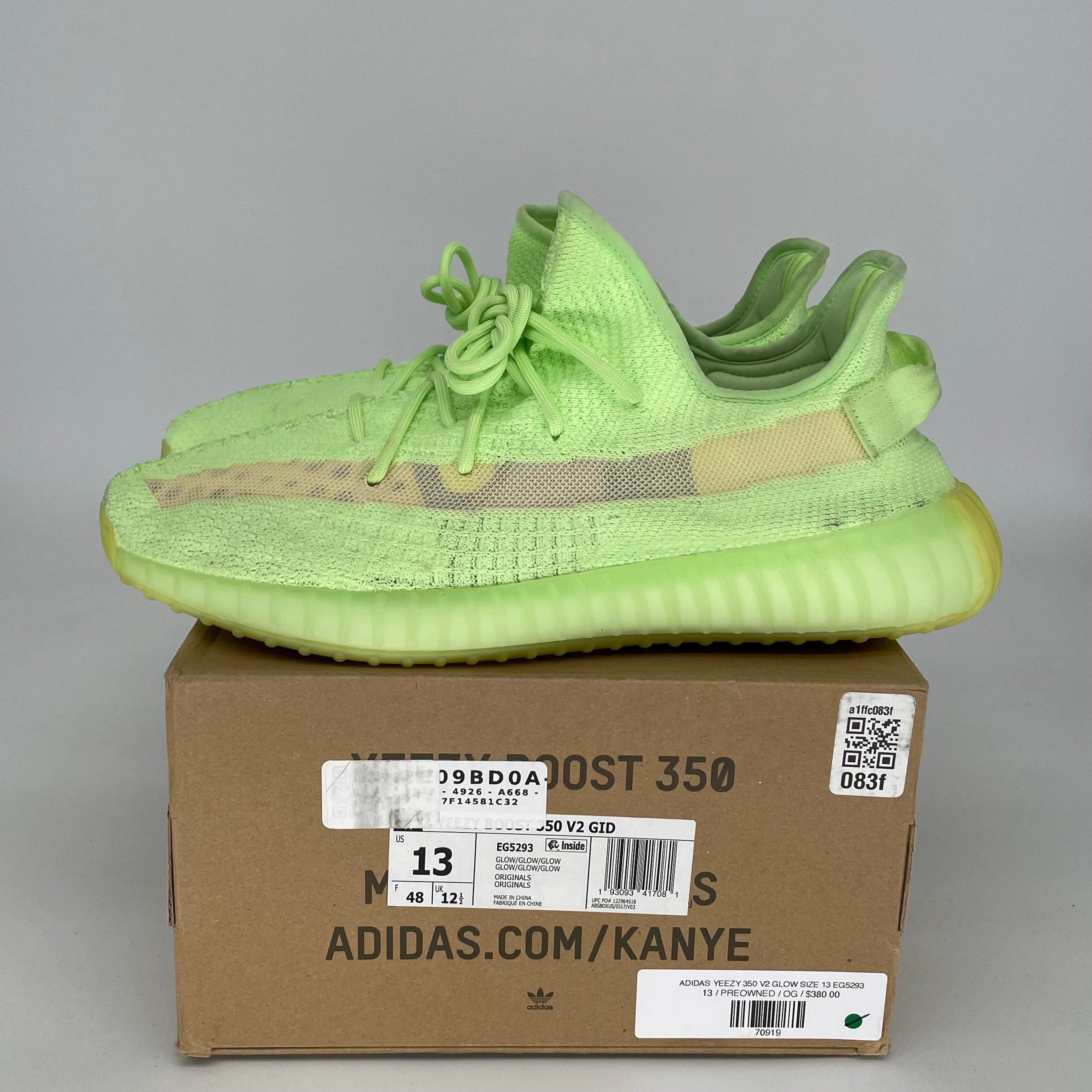 ADIDAS YEEZY 350 V2 GLOW SIZE 13 EG5293