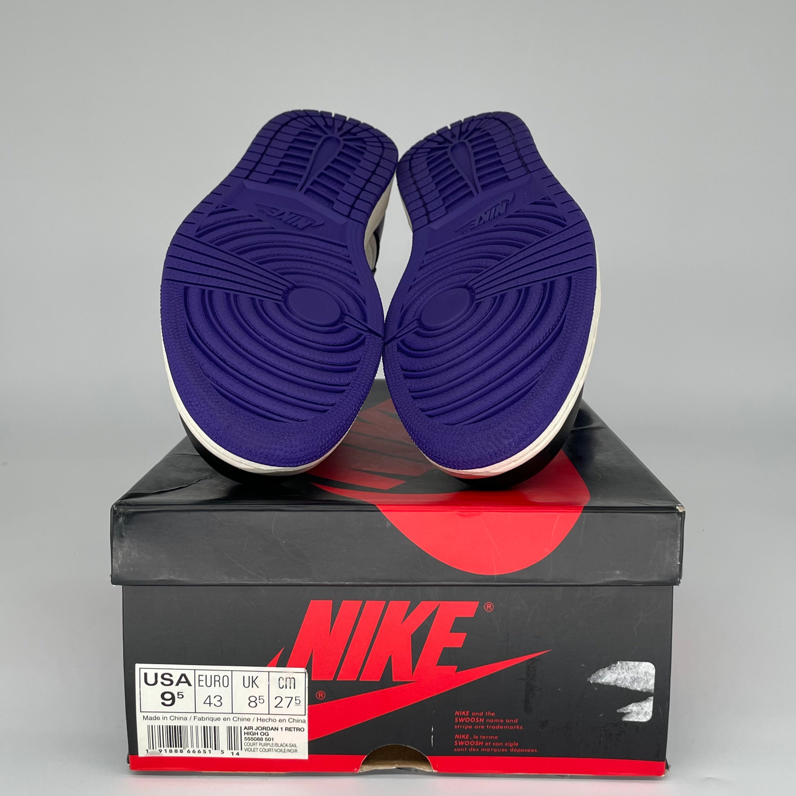 AIR JORDAN 1 COURT PURPLE SIZE 9.5 555088-500